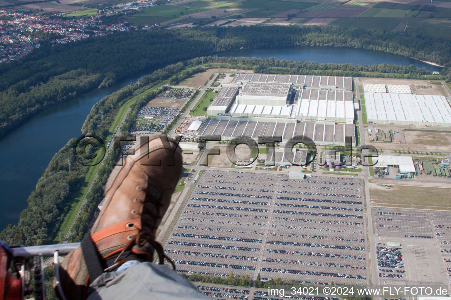 Daimler GLC on the island of Green in Germersheim in the state Rhineland-Palatinate, Germany out of the air