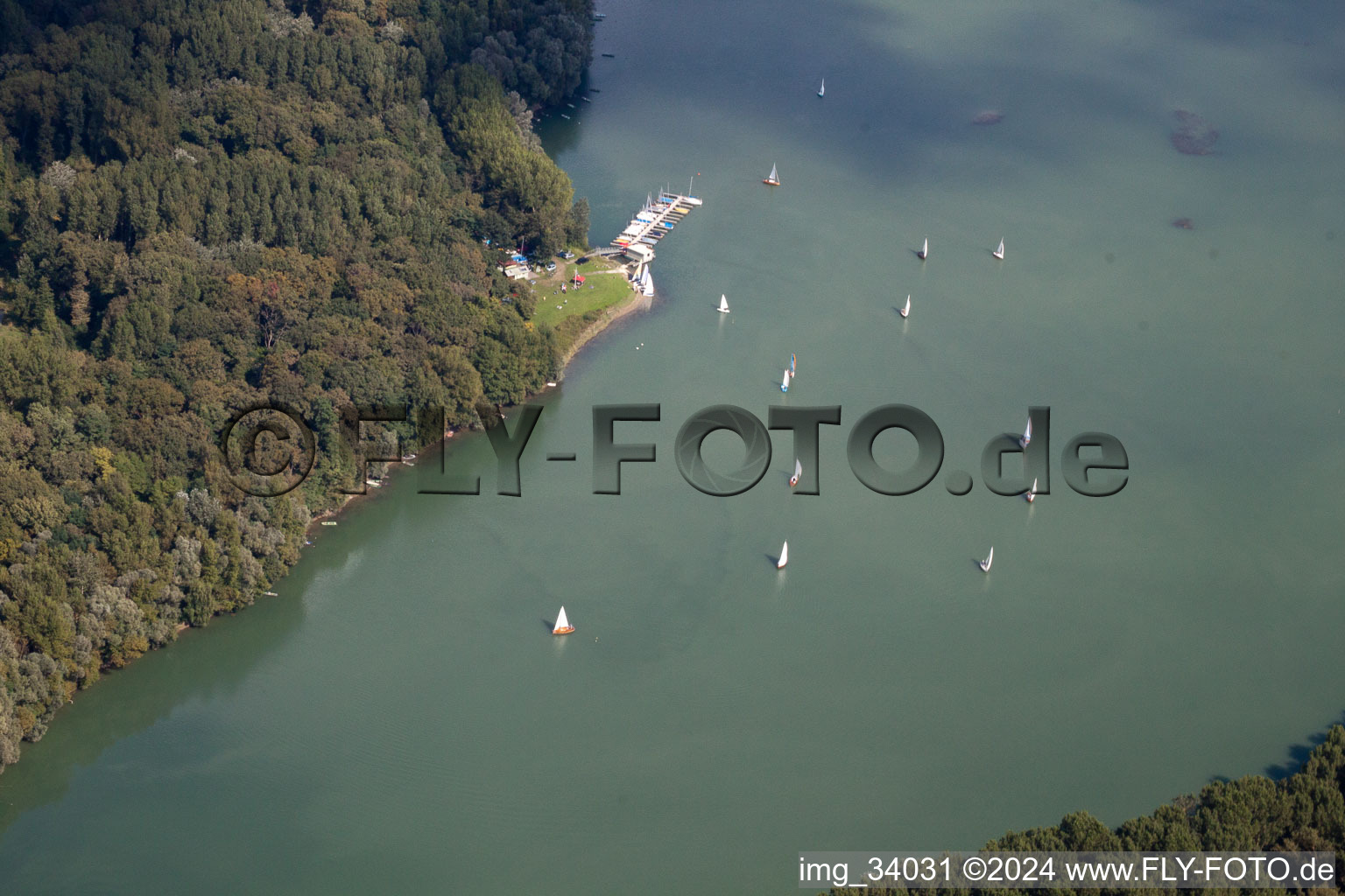 Lingenfeld Old Rhine, yacht club in Germersheim in the state Rhineland-Palatinate, Germany