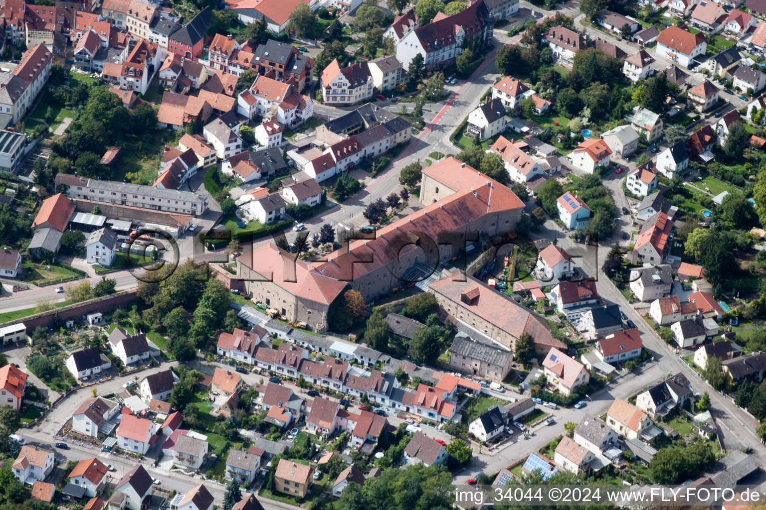 Germersheim in the state Rhineland-Palatinate, Germany viewn from the air