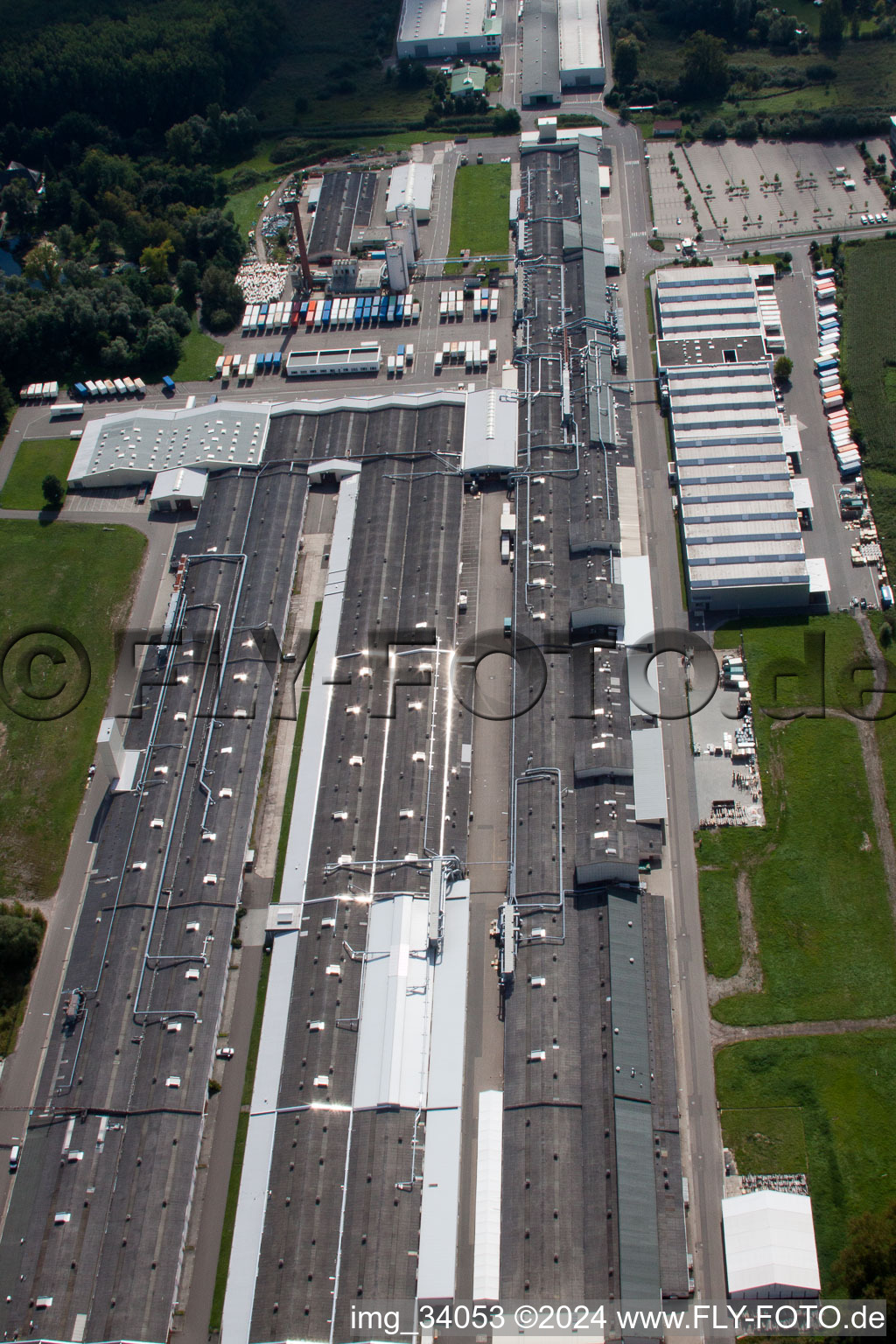 Aerial view of Nolte Furniture/Woodwork GmbH in Germersheim in the state Rhineland-Palatinate, Germany