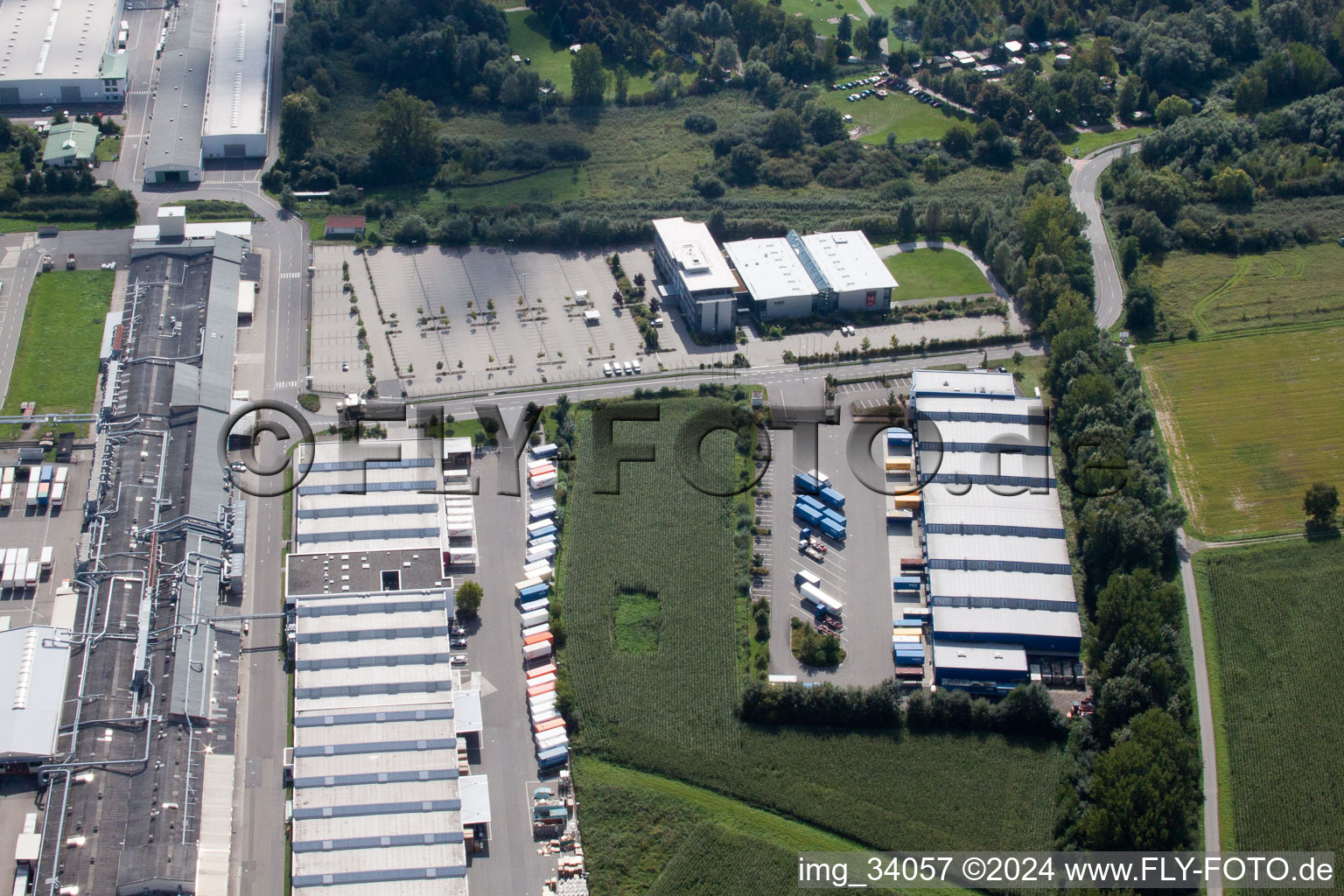 Nolte Furniture/Woodwork GmbH in Germersheim in the state Rhineland-Palatinate, Germany from above