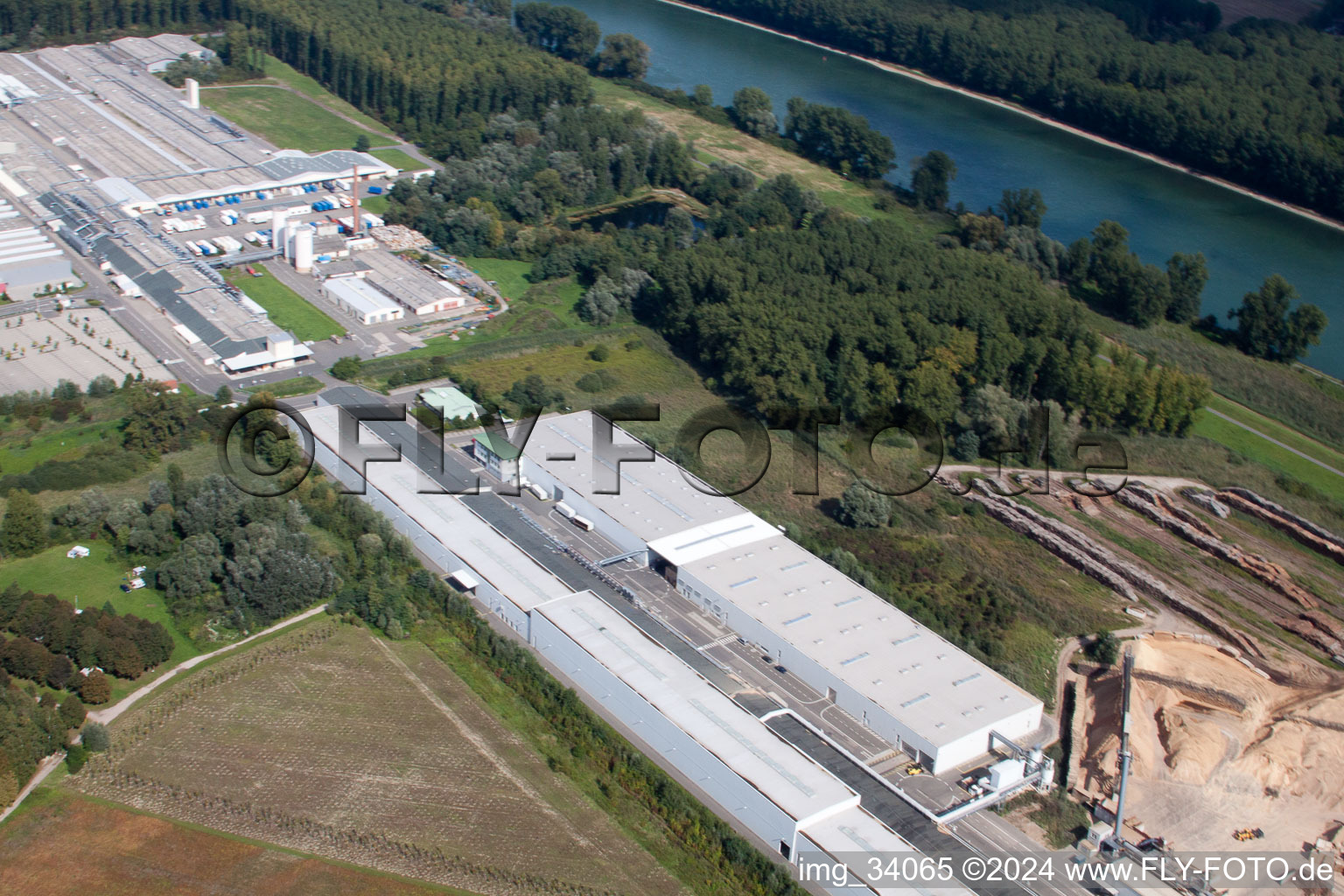 Nolte-Möbel/Holzwerk GmbH in Germersheim in the state Rhineland-Palatinate, Germany from the plane