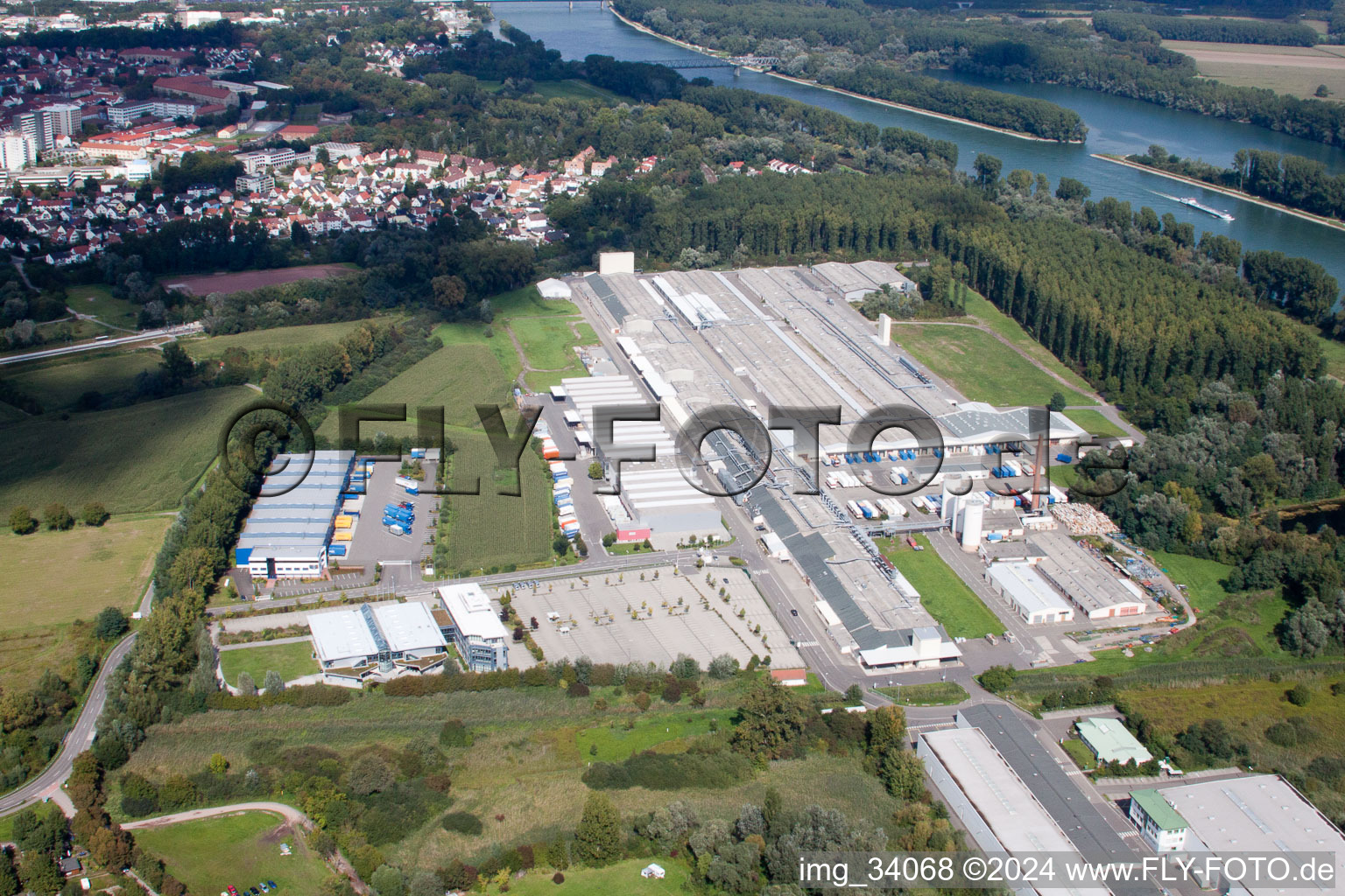 Bird's eye view of Nolte Furniture/Woodwork GmbH in Germersheim in the state Rhineland-Palatinate, Germany