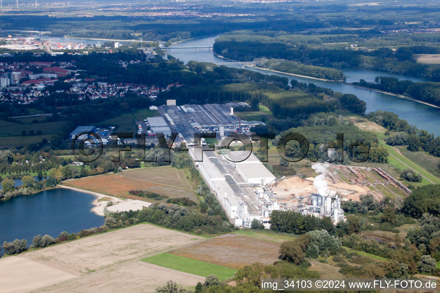 Drone recording of Nolte Furniture/Woodwork GmbH in Germersheim in the state Rhineland-Palatinate, Germany