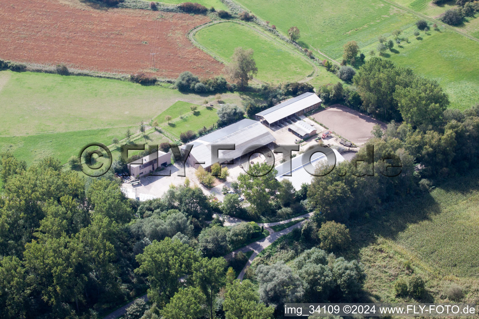 Oblique view of Kennelhof in the district Sondernheim in Germersheim in the state Rhineland-Palatinate, Germany