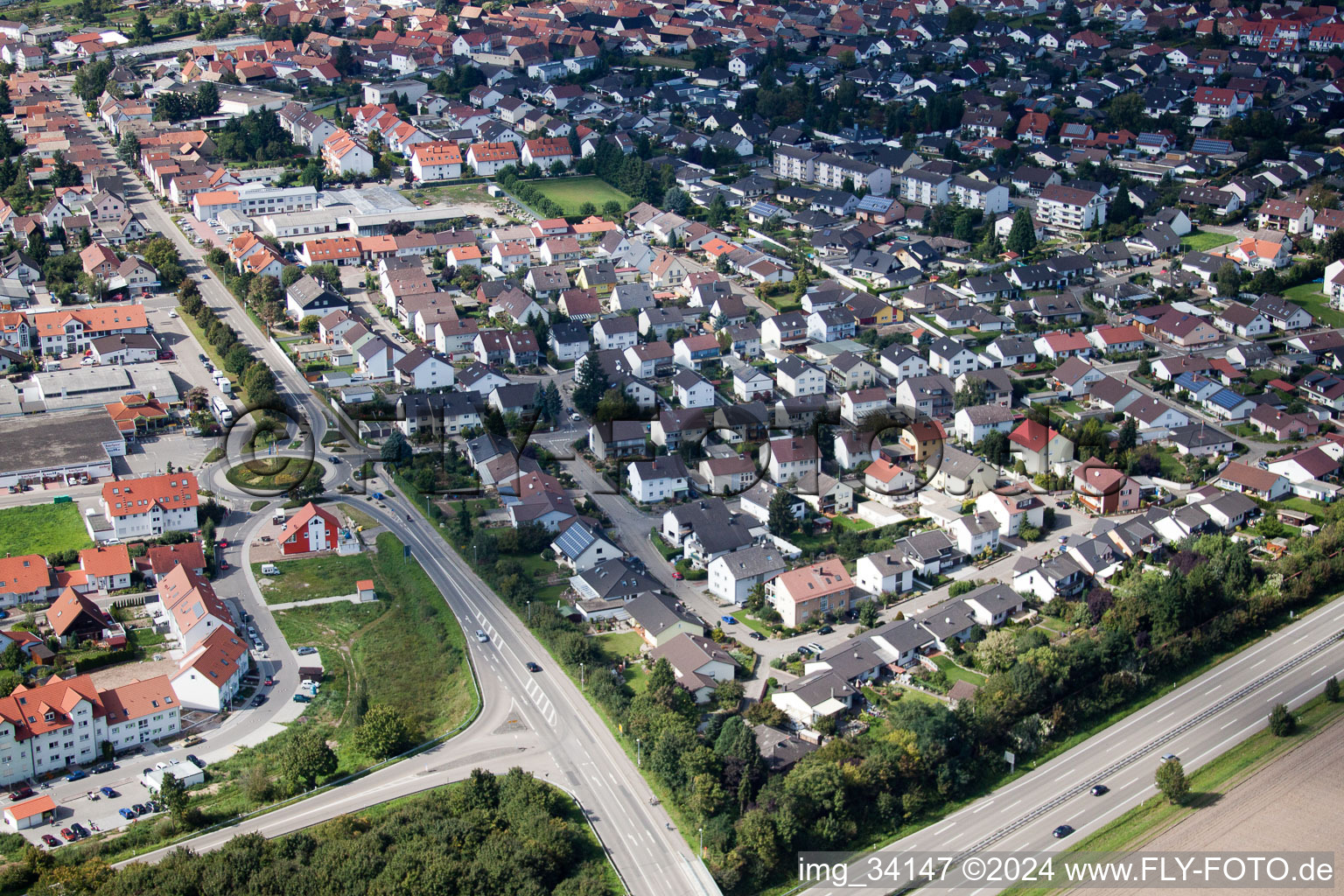 Rülzheim in the state Rhineland-Palatinate, Germany from the drone perspective