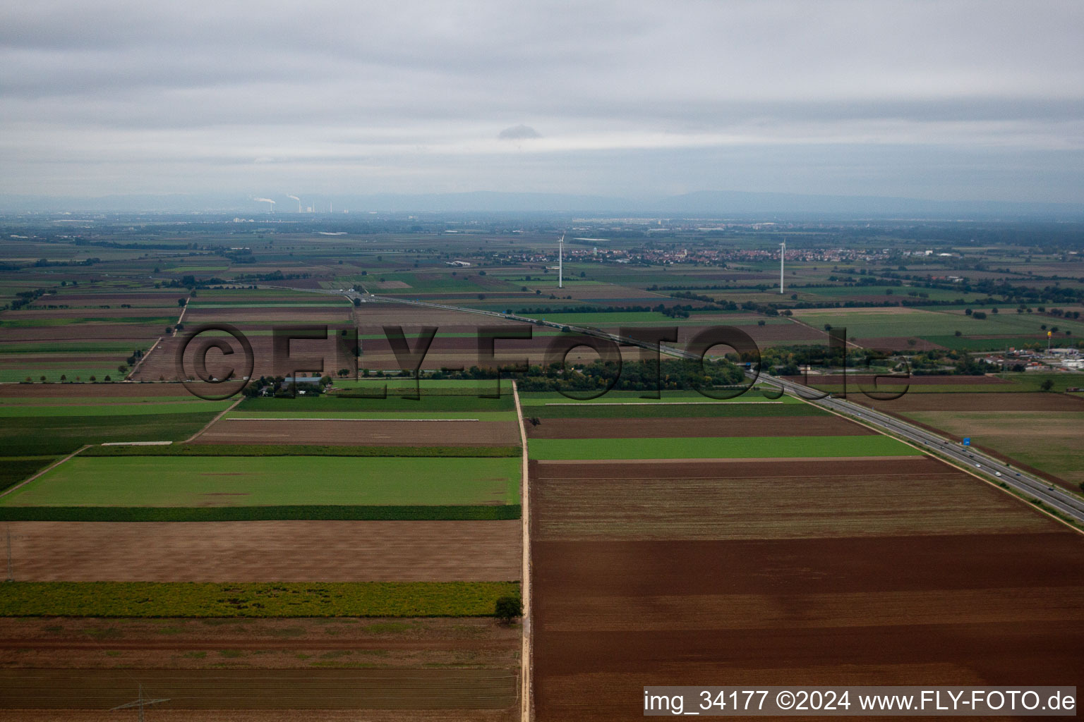 Aerial view of District Assenheim in Hochdorf-Assenheim in the state Rhineland-Palatinate, Germany