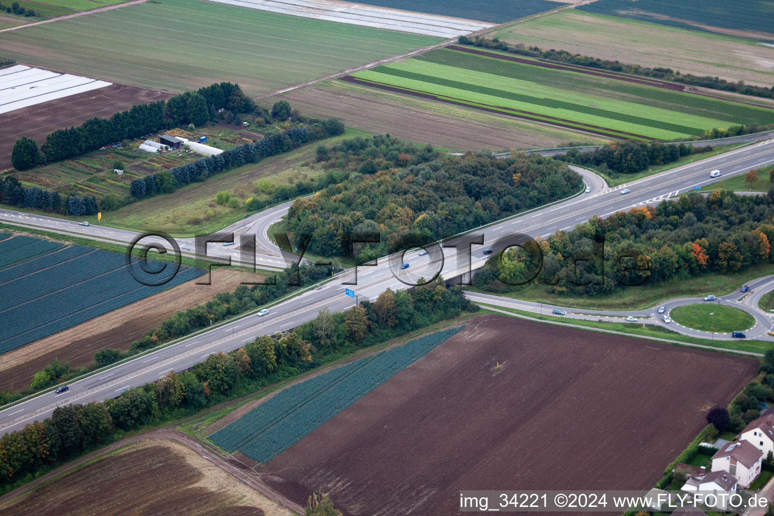 Drone image of Maxdorf in the state Rhineland-Palatinate, Germany