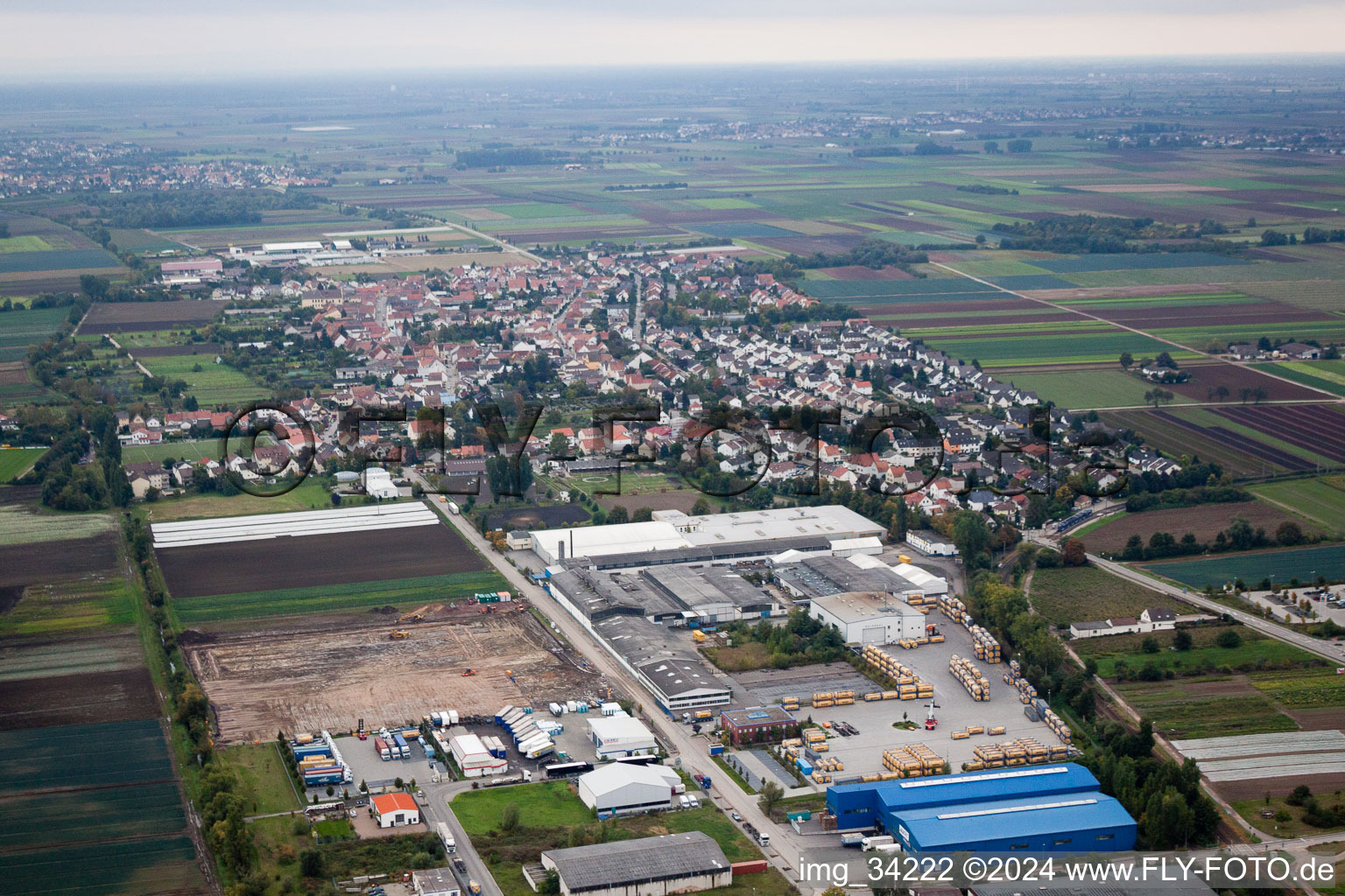 Maxdorf in the state Rhineland-Palatinate, Germany from the drone perspective