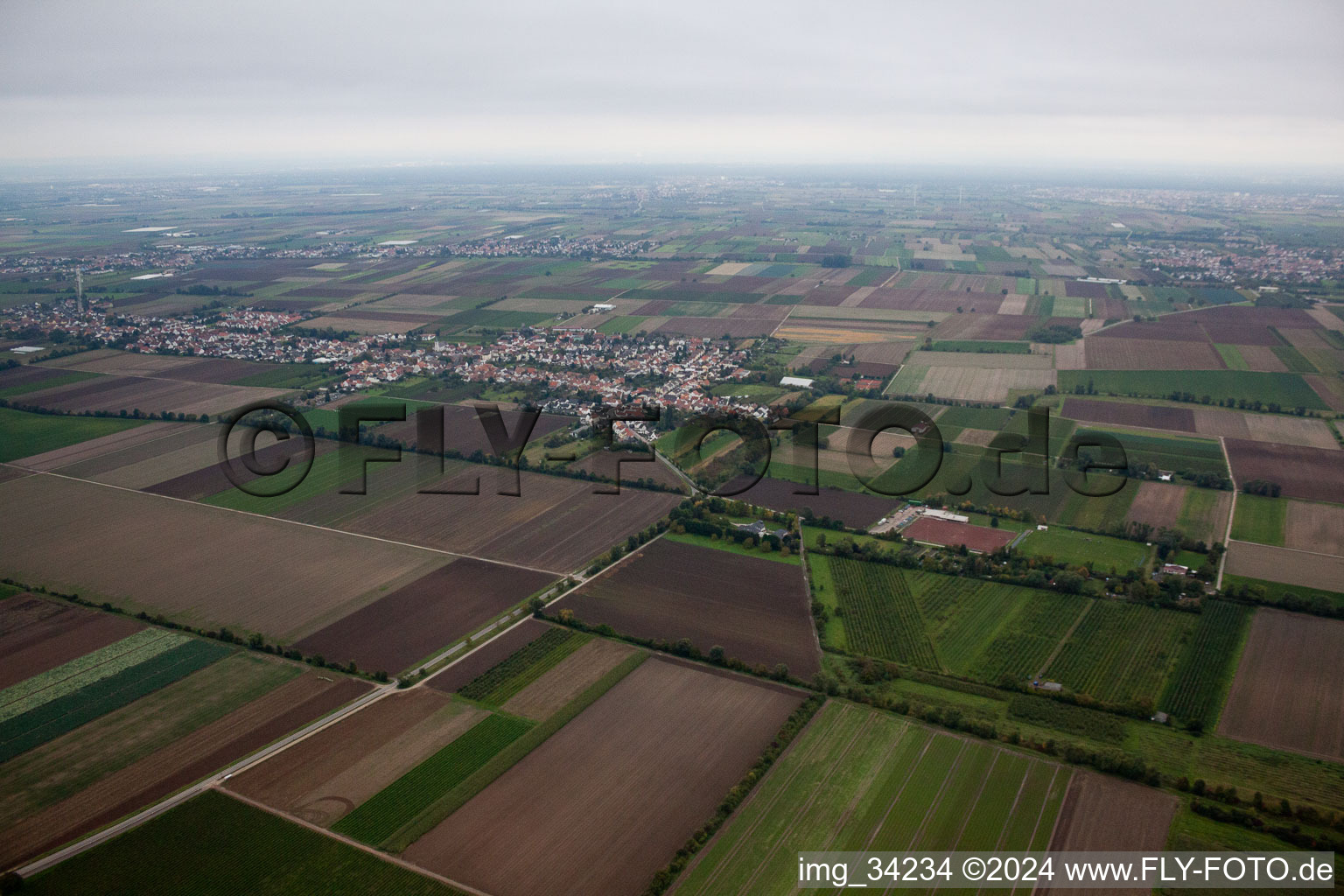 Gönnheim in the state Rhineland-Palatinate, Germany from a drone