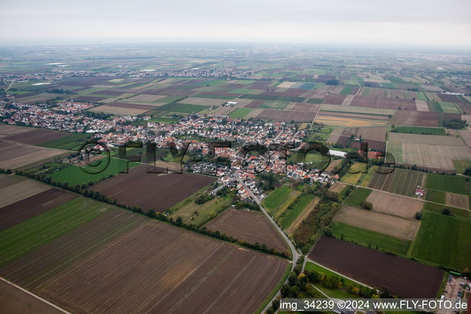 Rödersheim-Gronau in the state Rhineland-Palatinate, Germany out of the air