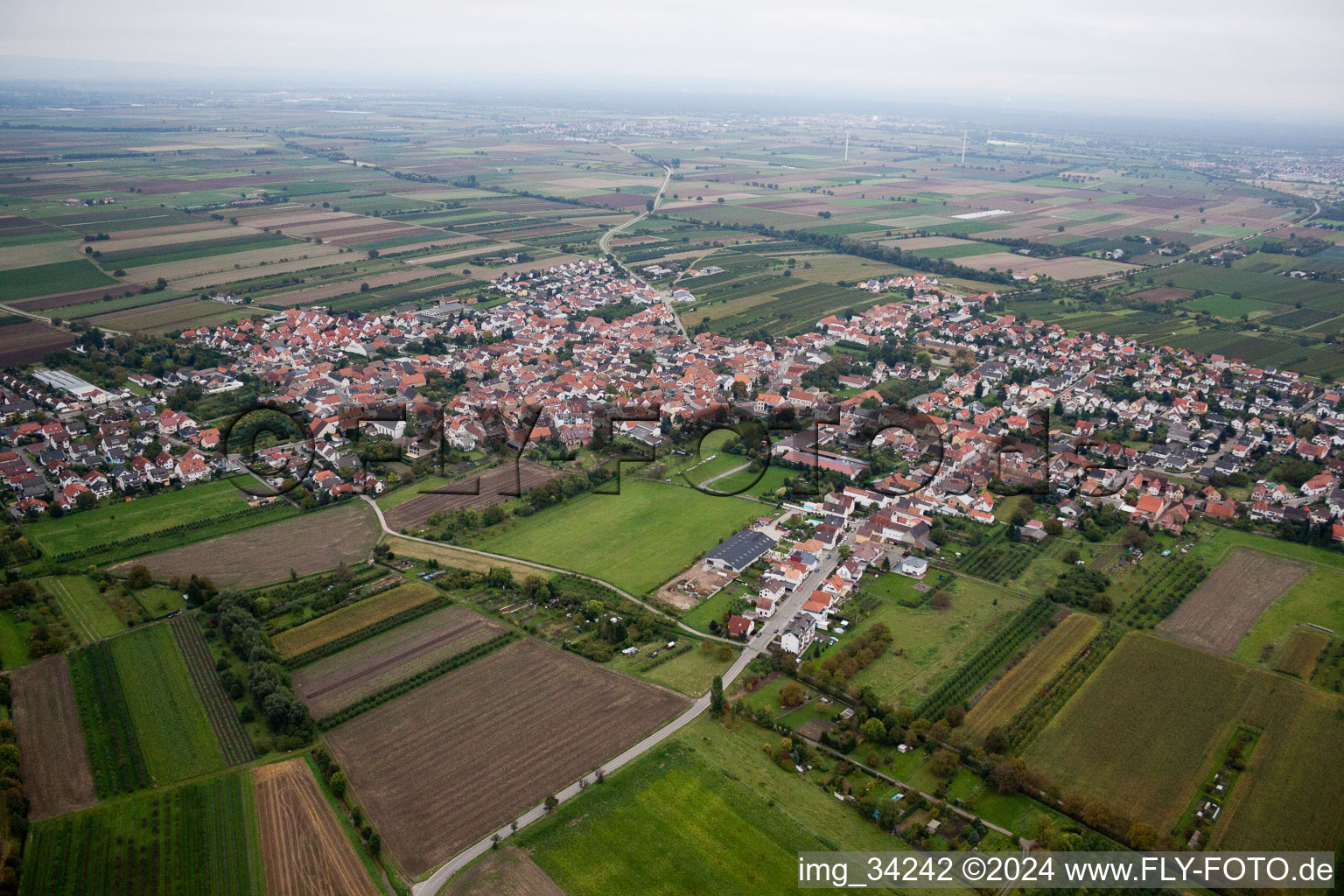 Drone recording of Meckenheim in the state Rhineland-Palatinate, Germany