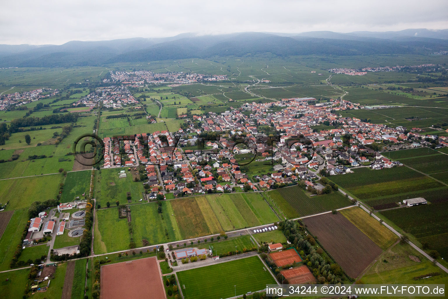 Drone image of Meckenheim in the state Rhineland-Palatinate, Germany