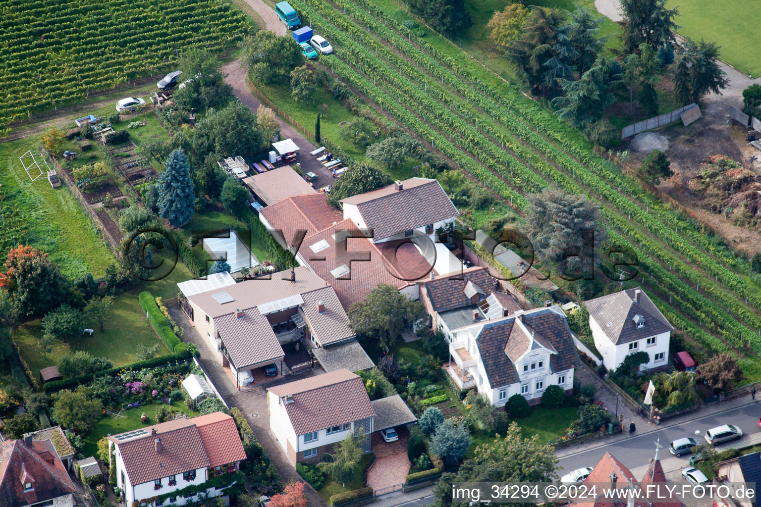 Aerial view of Zimmermann's Apple Days in Wachenheim an der Weinstraße in the state Rhineland-Palatinate, Germany