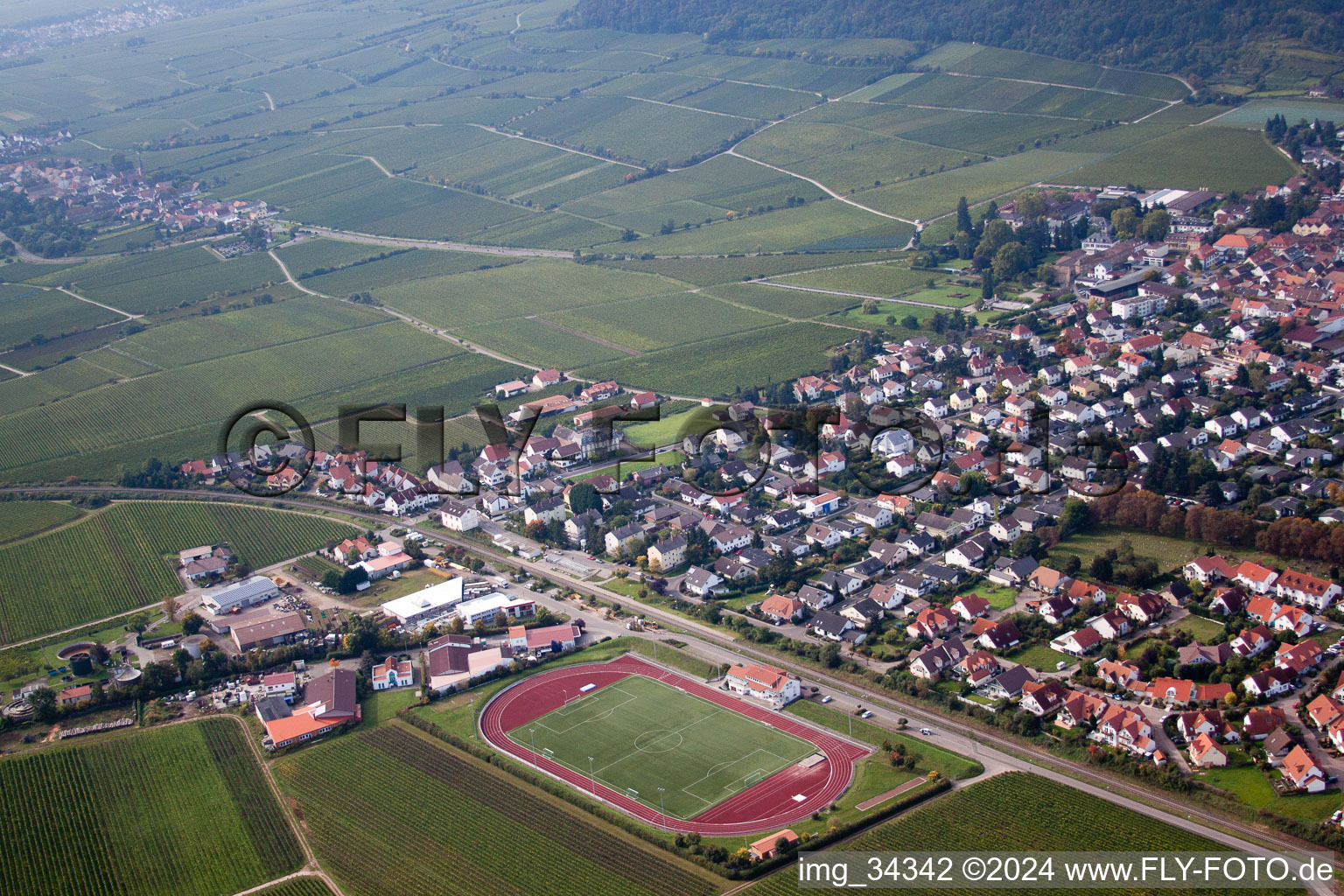 Zimmermann's apple days in Wachenheim an der Weinstraße in the state Rhineland-Palatinate, Germany out of the air