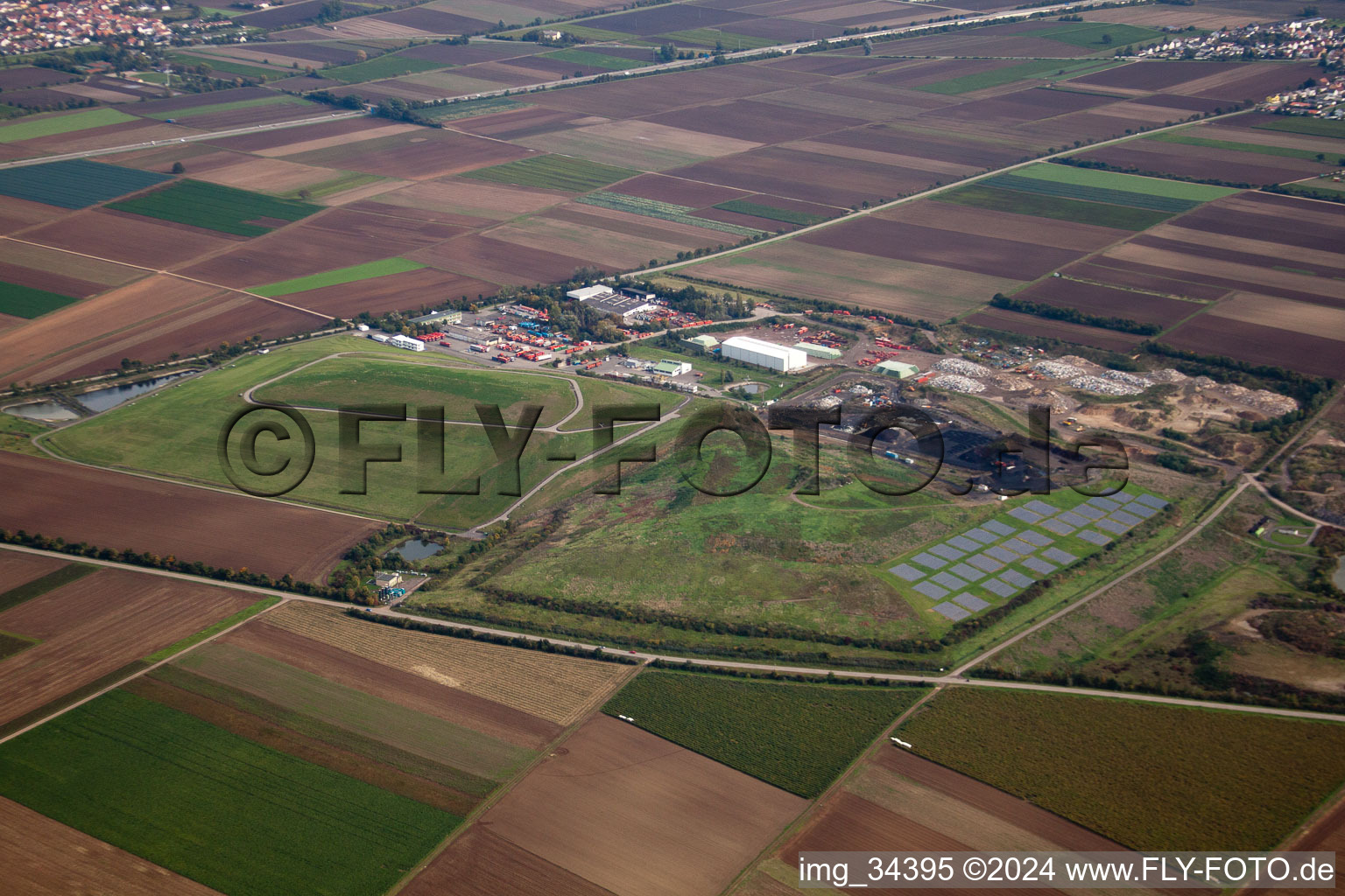 Site of heaped landfill Herbert Willersinn Strassenbaustoffe GmbH & Co. KG in Hessheim in the state Rhineland-Palatinate, Germany