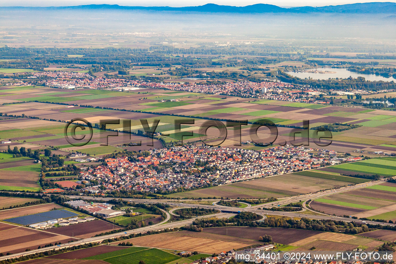 Town View of the streets and houses of the residential areas in Beindersheim in the state Rhineland-Palatinate