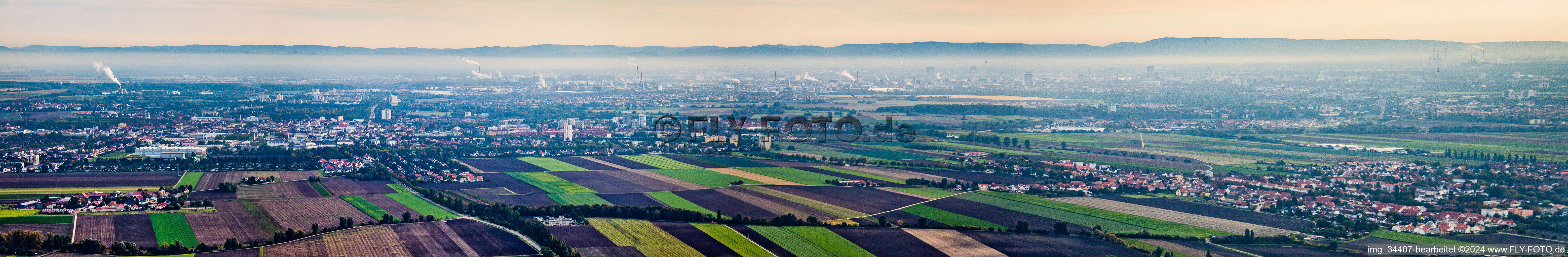 Panorama from the west in Frankenthal in the state Rhineland-Palatinate, Germany