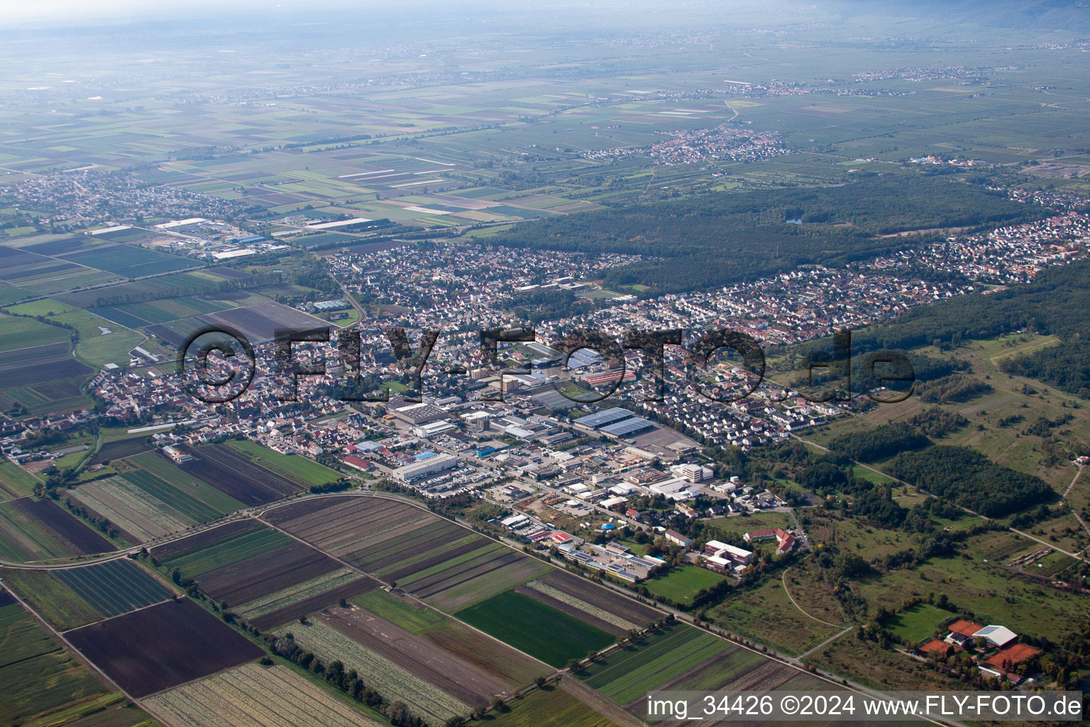 Maxdorf in the state Rhineland-Palatinate, Germany from a drone