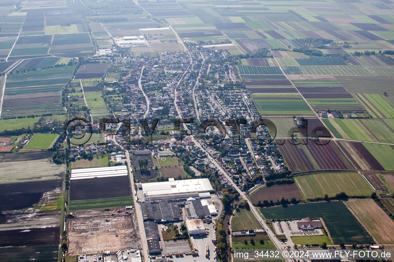 Maxdorf in the state Rhineland-Palatinate, Germany from above