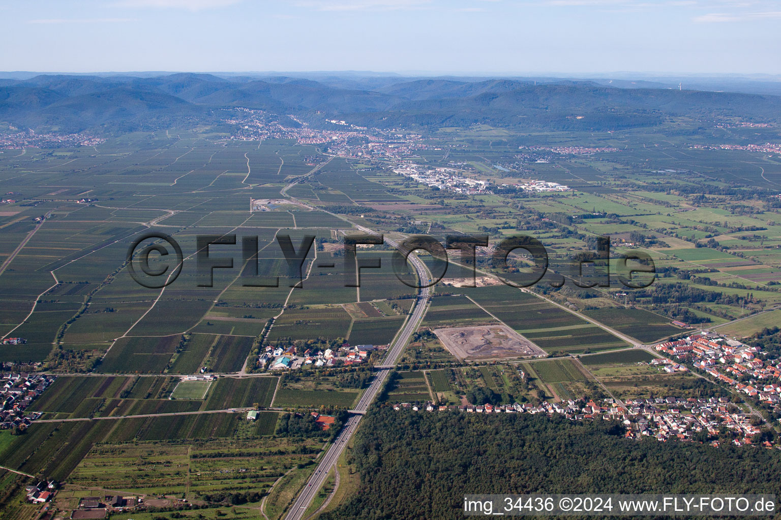 Maxdorf in the state Rhineland-Palatinate, Germany from the plane