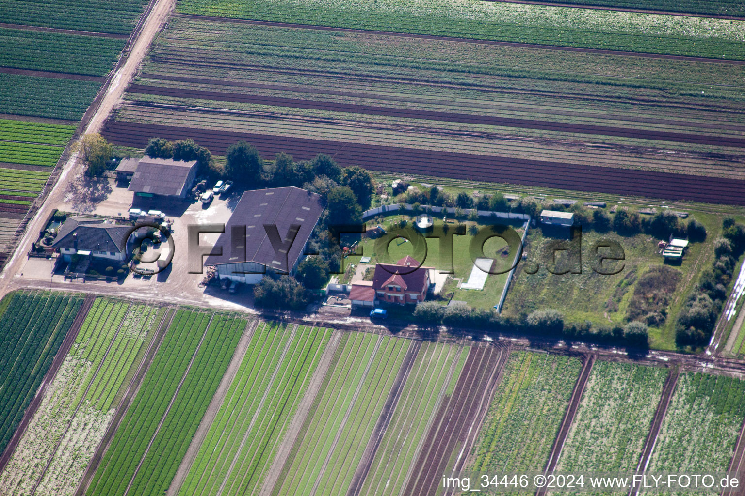 Aerial photograpy of Fußgönheim in the state Rhineland-Palatinate, Germany