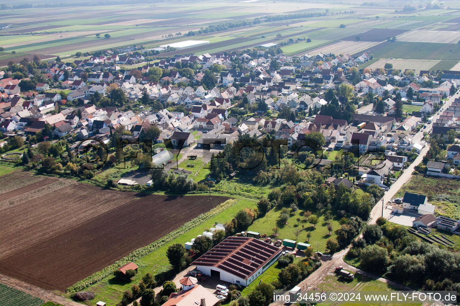 District Hochdorf in Hochdorf-Assenheim in the state Rhineland-Palatinate, Germany out of the air