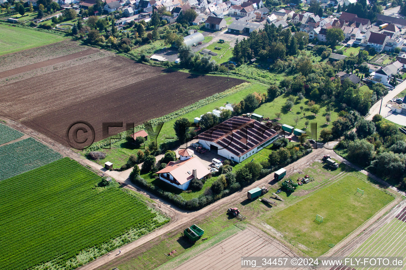 District Hochdorf in Hochdorf-Assenheim in the state Rhineland-Palatinate, Germany seen from above