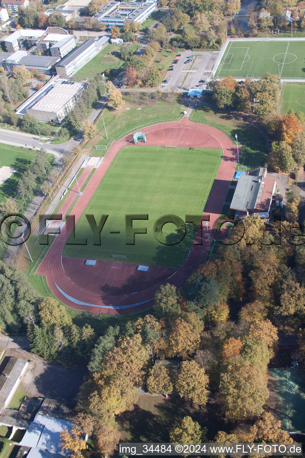 Bienwald Stadium in Kandel in the state Rhineland-Palatinate, Germany out of the air