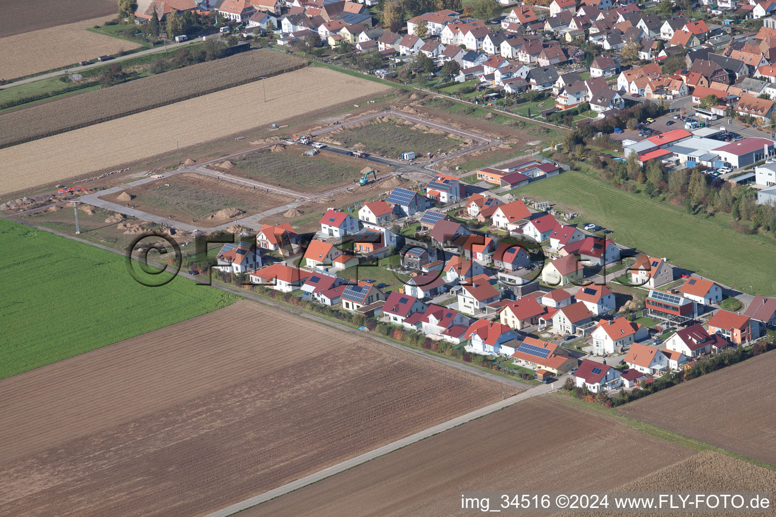 Steinweiler in the state Rhineland-Palatinate, Germany seen from above