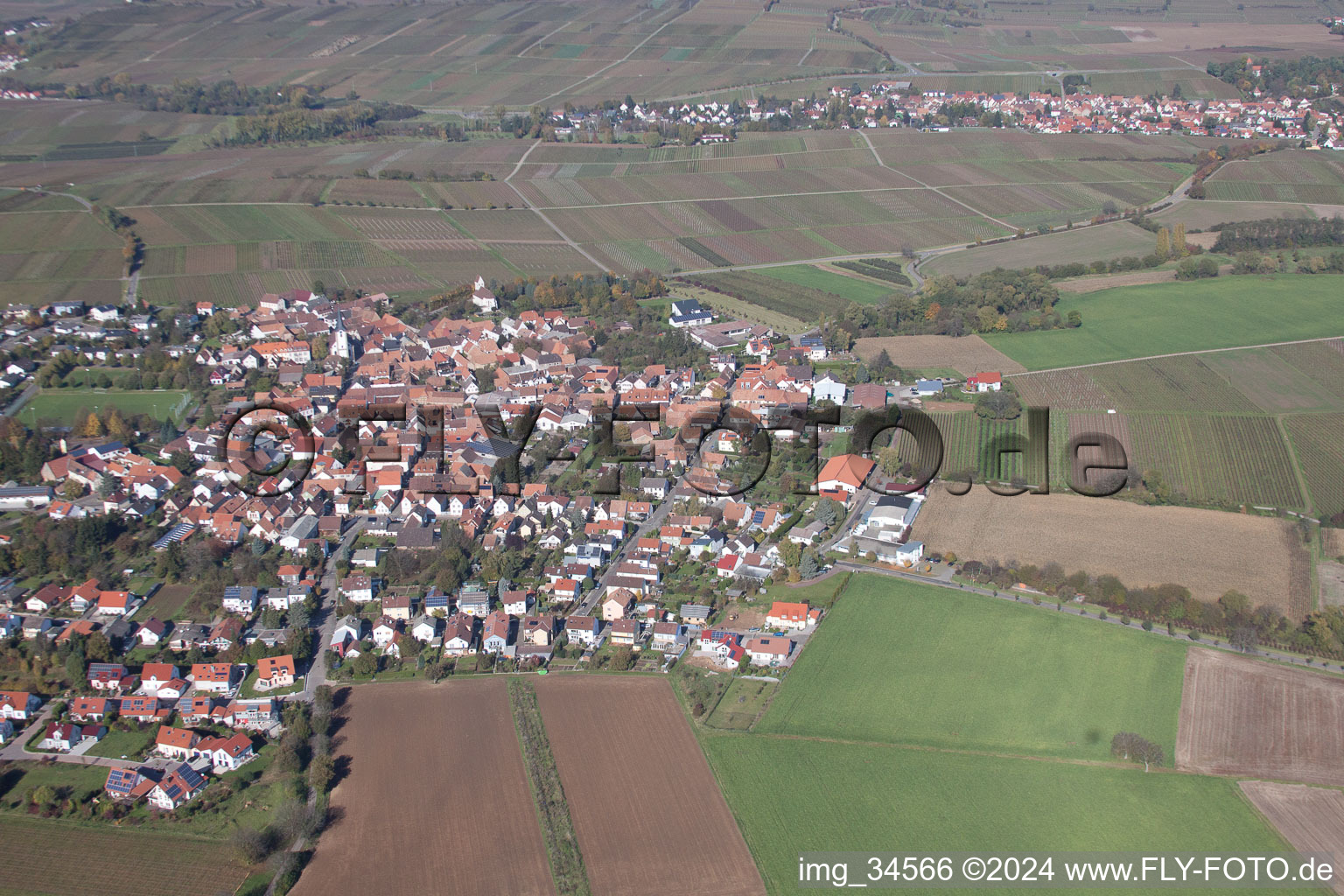 Aerial view of District Mörzheim in Landau in der Pfalz in the state Rhineland-Palatinate, Germany