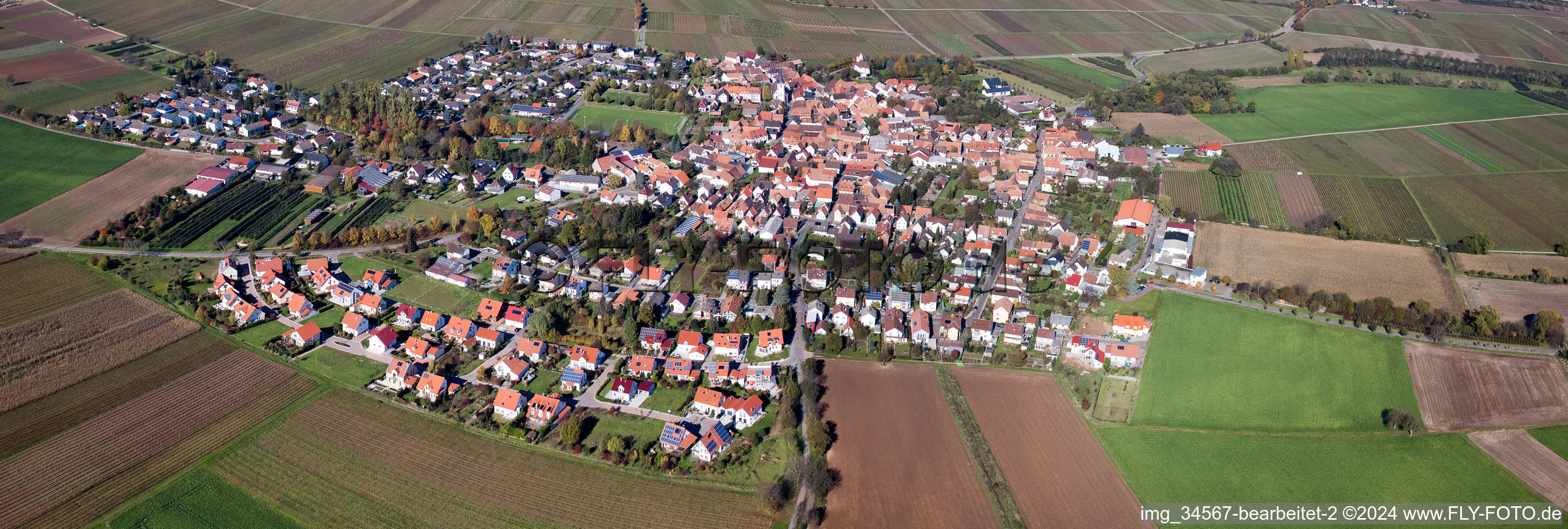 Aerial view of District Mörzheim in Landau in der Pfalz in the state Rhineland-Palatinate, Germany