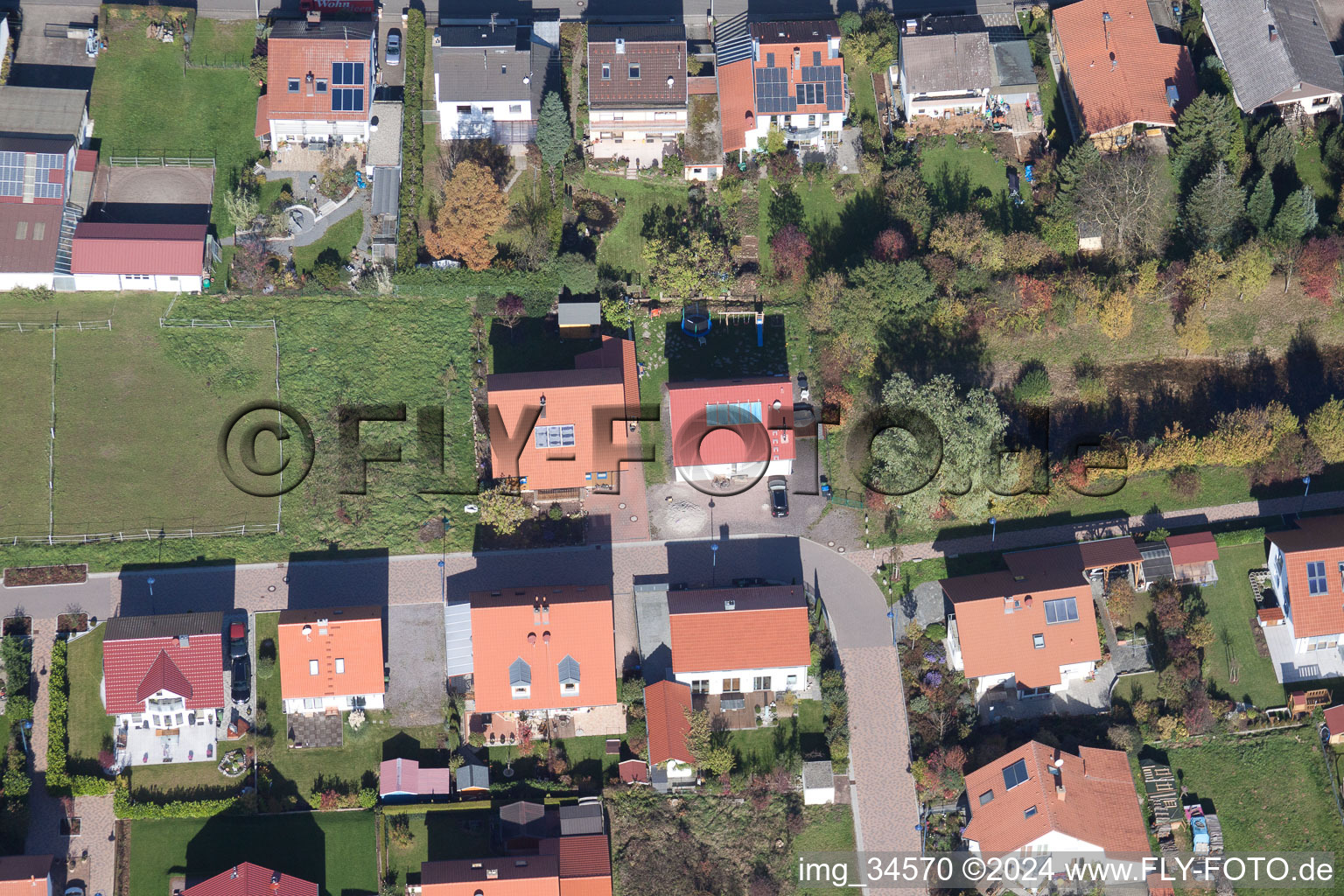 Oblique view of District Mörzheim in Landau in der Pfalz in the state Rhineland-Palatinate, Germany