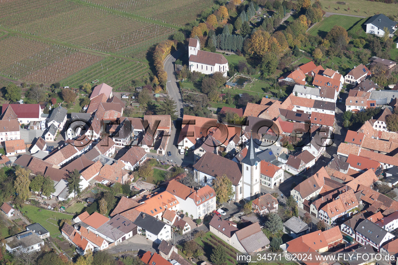 District Mörzheim in Landau in der Pfalz in the state Rhineland-Palatinate, Germany from above