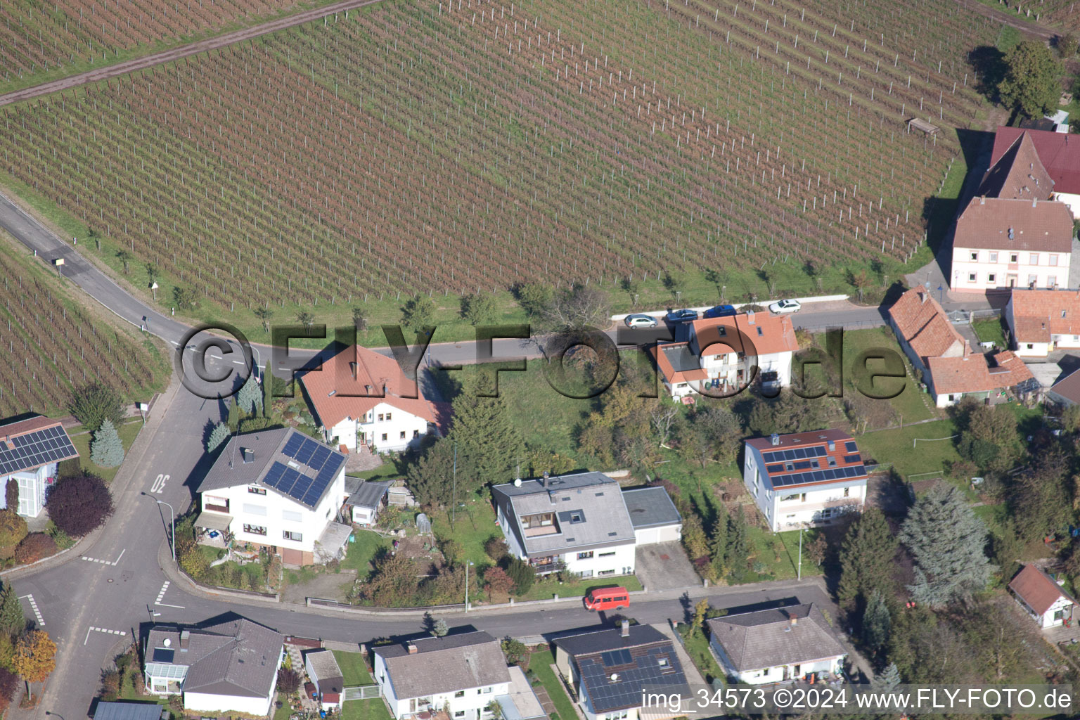 District Mörzheim in Landau in der Pfalz in the state Rhineland-Palatinate, Germany seen from above