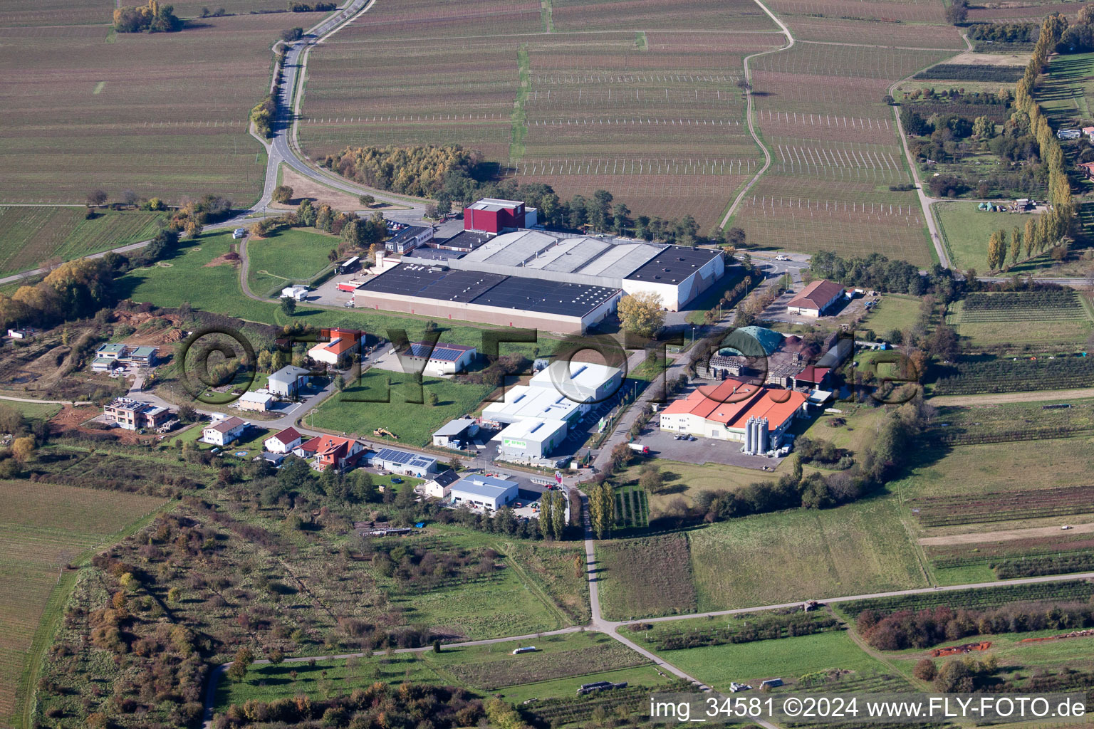 Ilbesheim bei Landau in der Pfalz in the state Rhineland-Palatinate, Germany seen from a drone