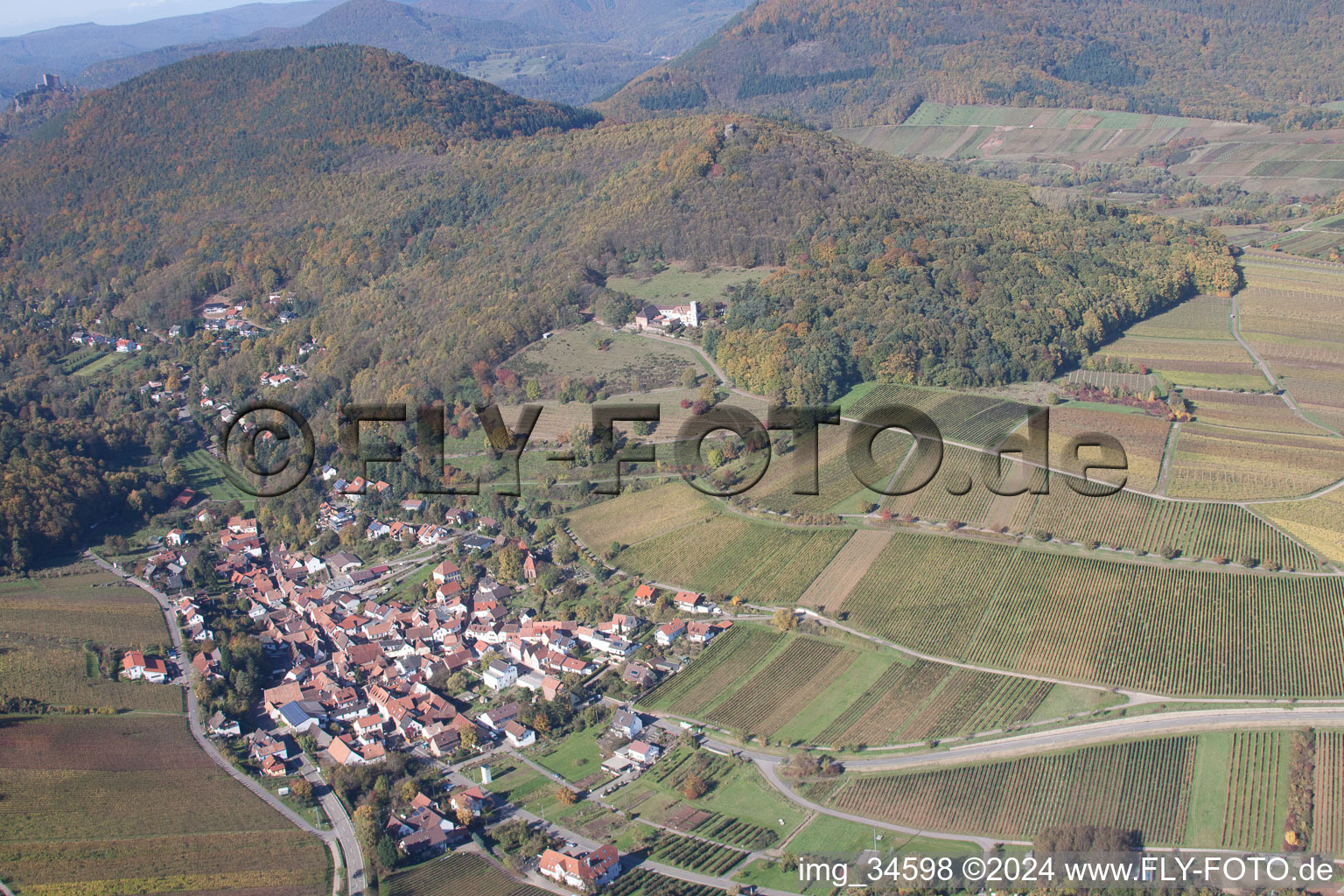 Leinsweiler in the state Rhineland-Palatinate, Germany out of the air