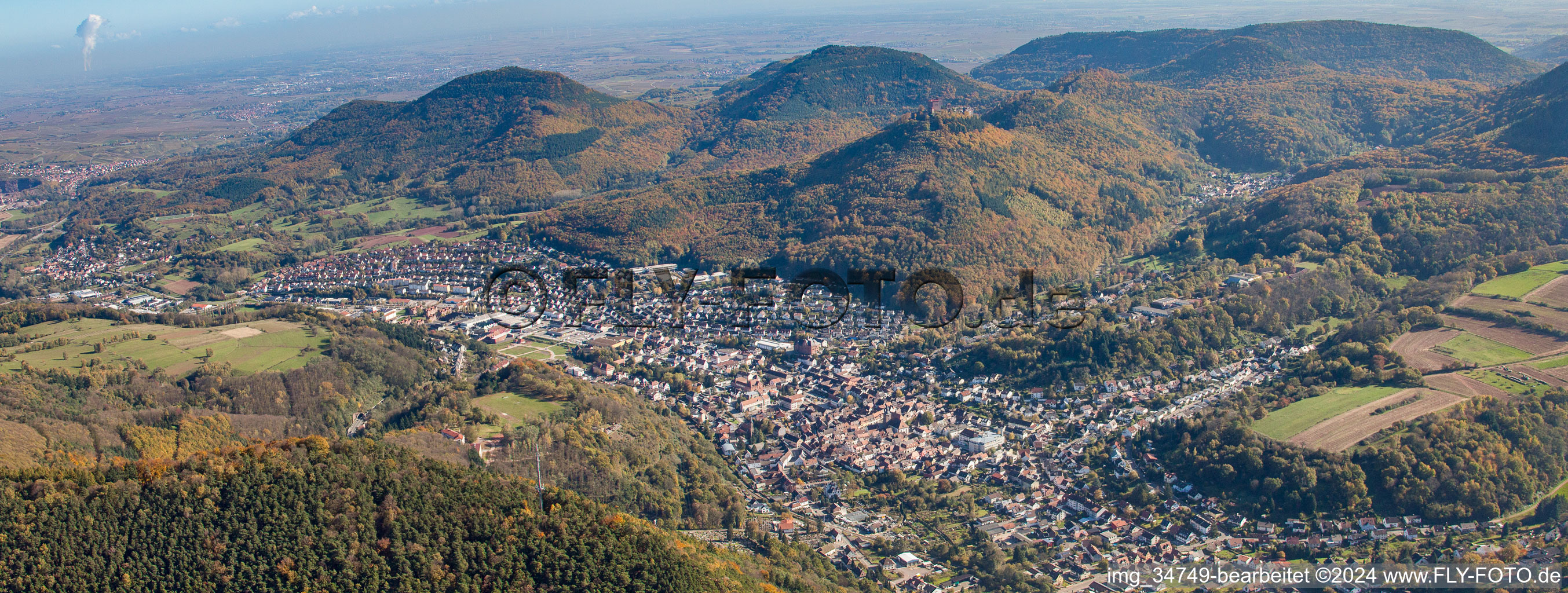 The city center in the downtown area in Annweiler am Trifels in the state Rhineland-Palatinate