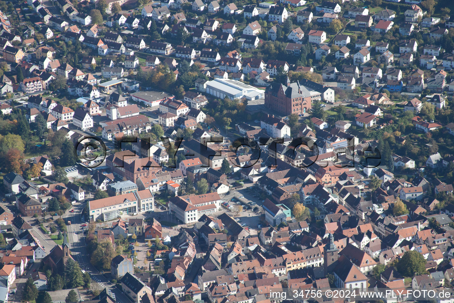 Drone image of Annweiler am Trifels in the state Rhineland-Palatinate, Germany