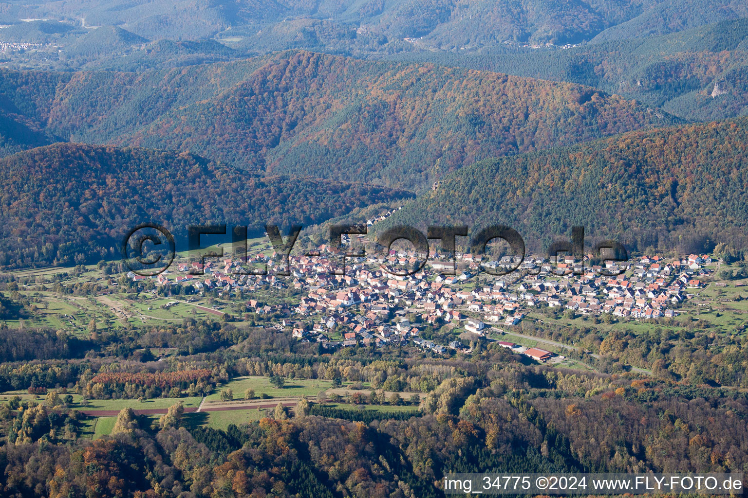 Wernersberg in the state Rhineland-Palatinate, Germany from the plane