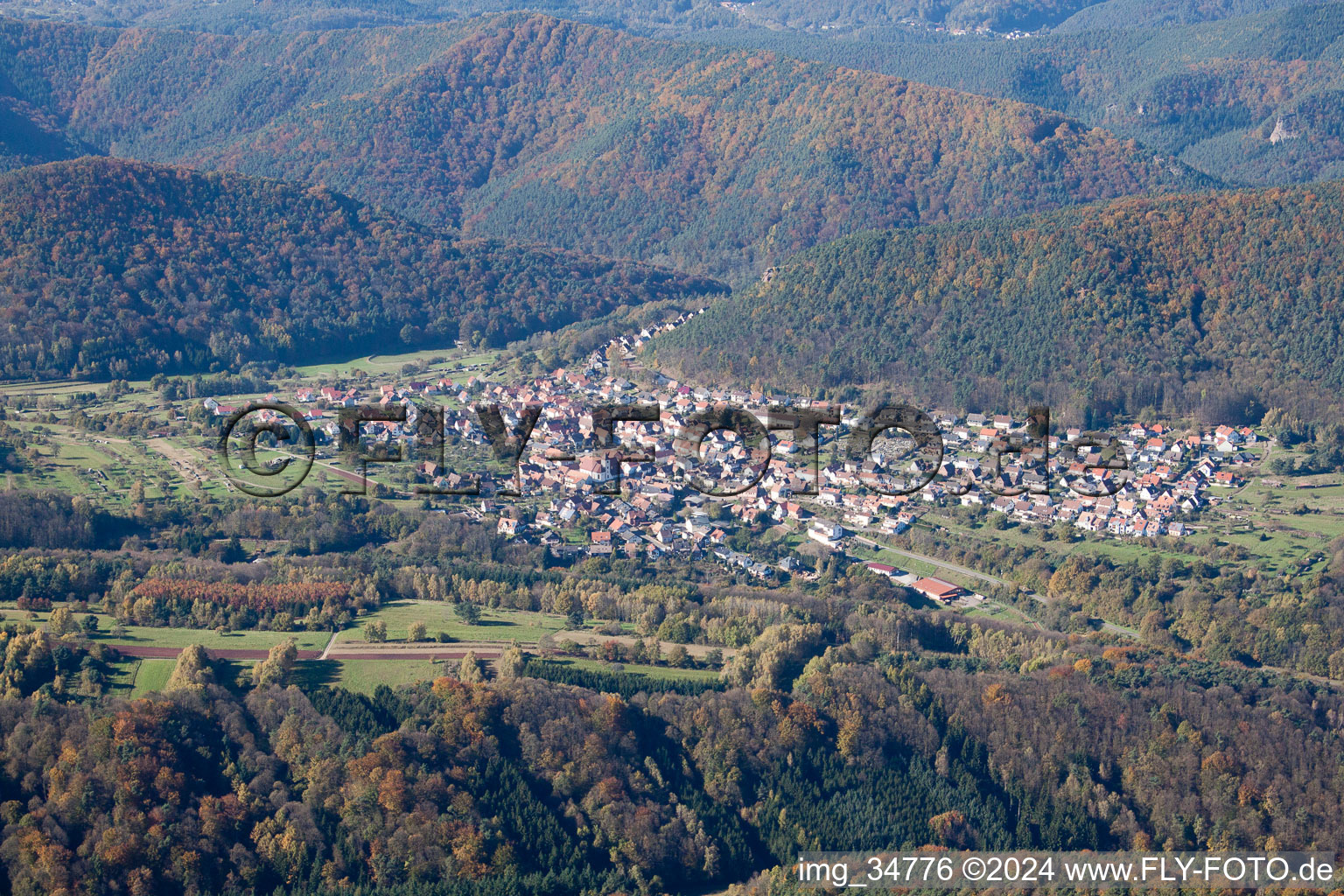 Drone recording of Wernersberg in the state Rhineland-Palatinate, Germany