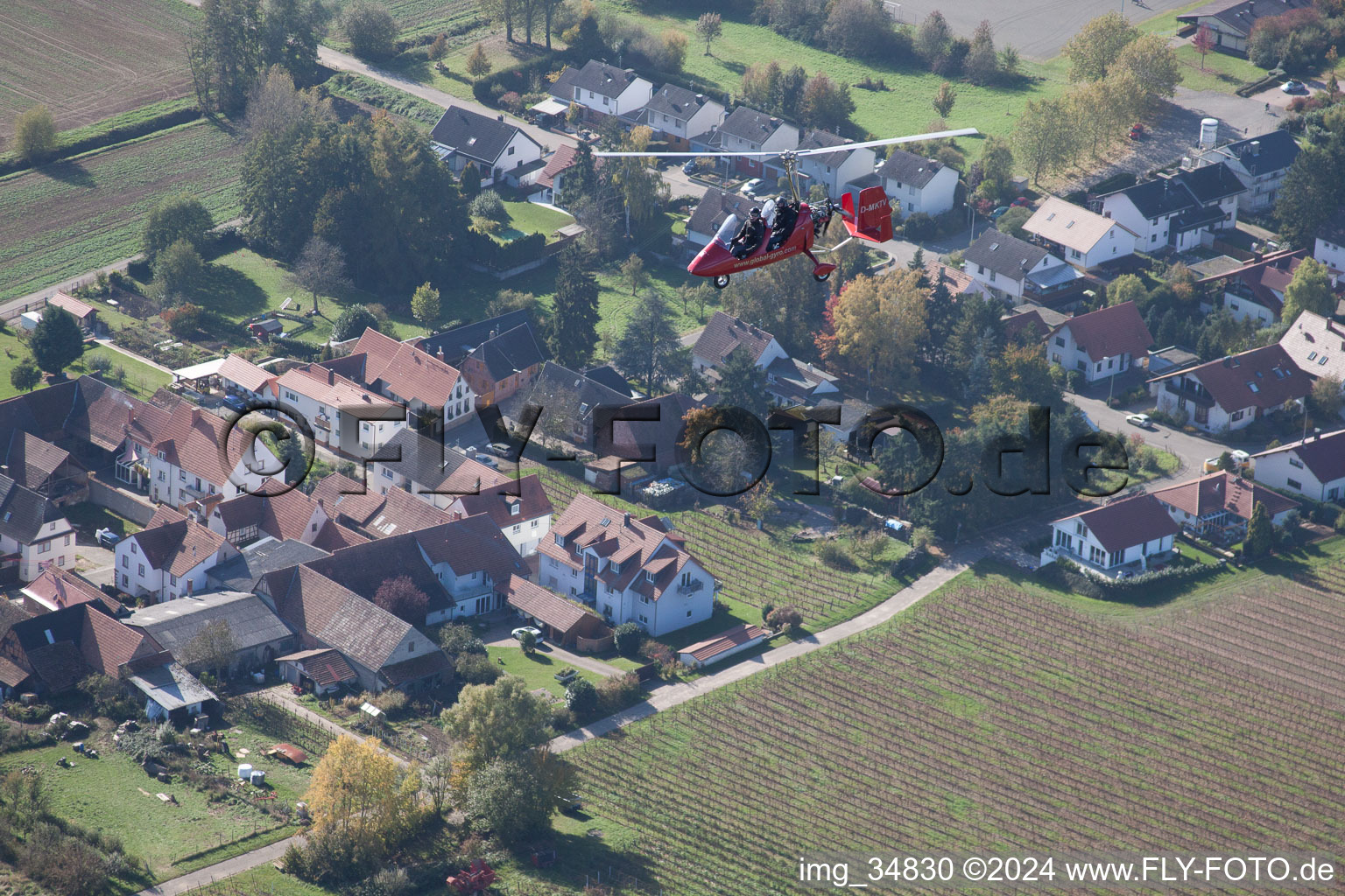 Drone image of Niederhorbach in the state Rhineland-Palatinate, Germany