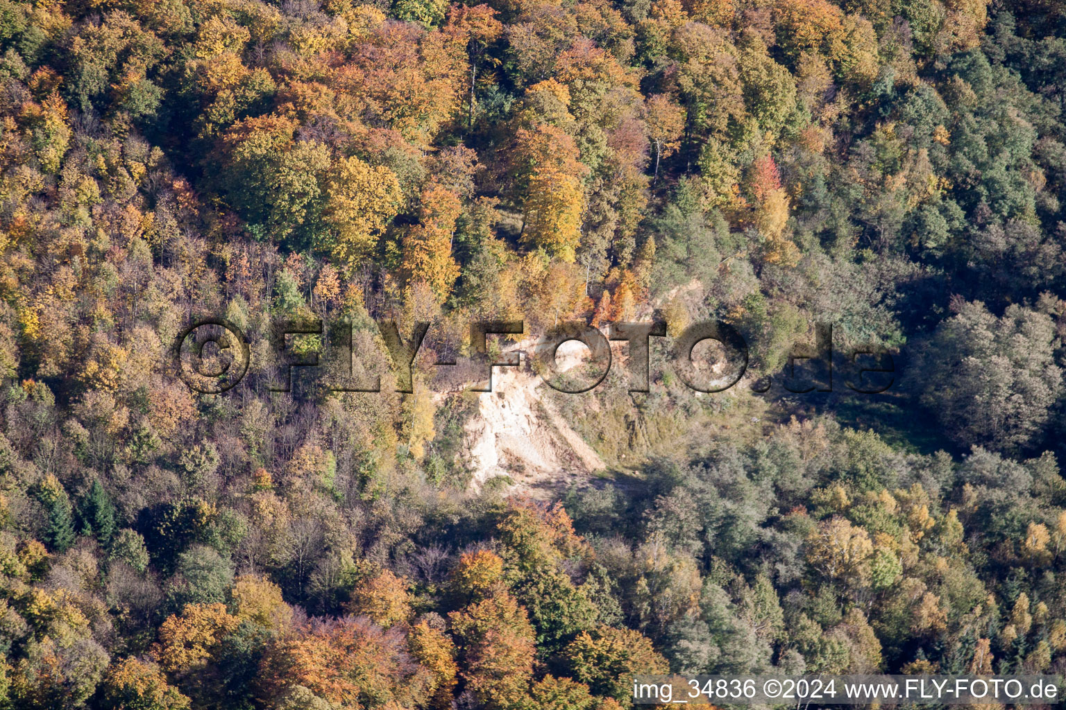 Sand pit in the forest in Barbelroth in the state Rhineland-Palatinate, Germany