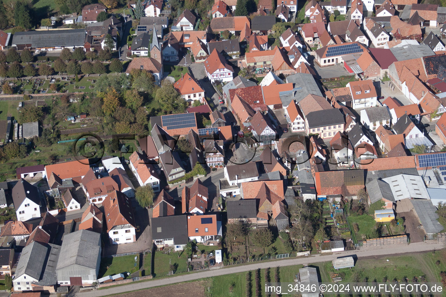 Winden in the state Rhineland-Palatinate, Germany from the plane