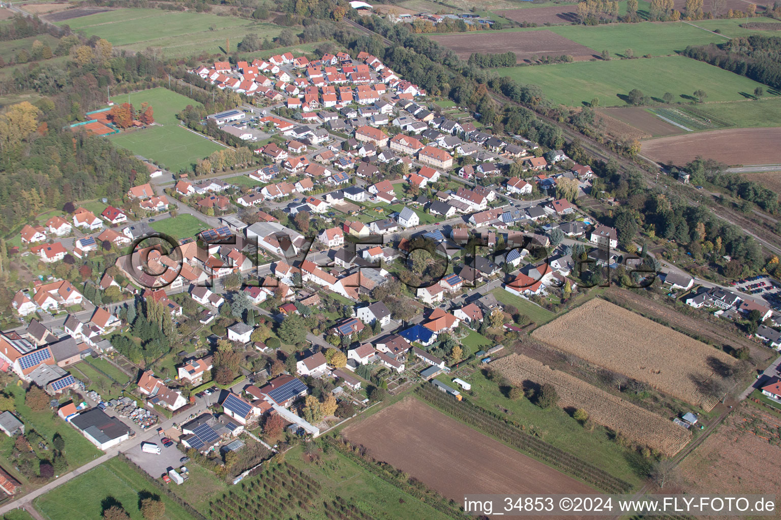 Bird's eye view of Winden in the state Rhineland-Palatinate, Germany