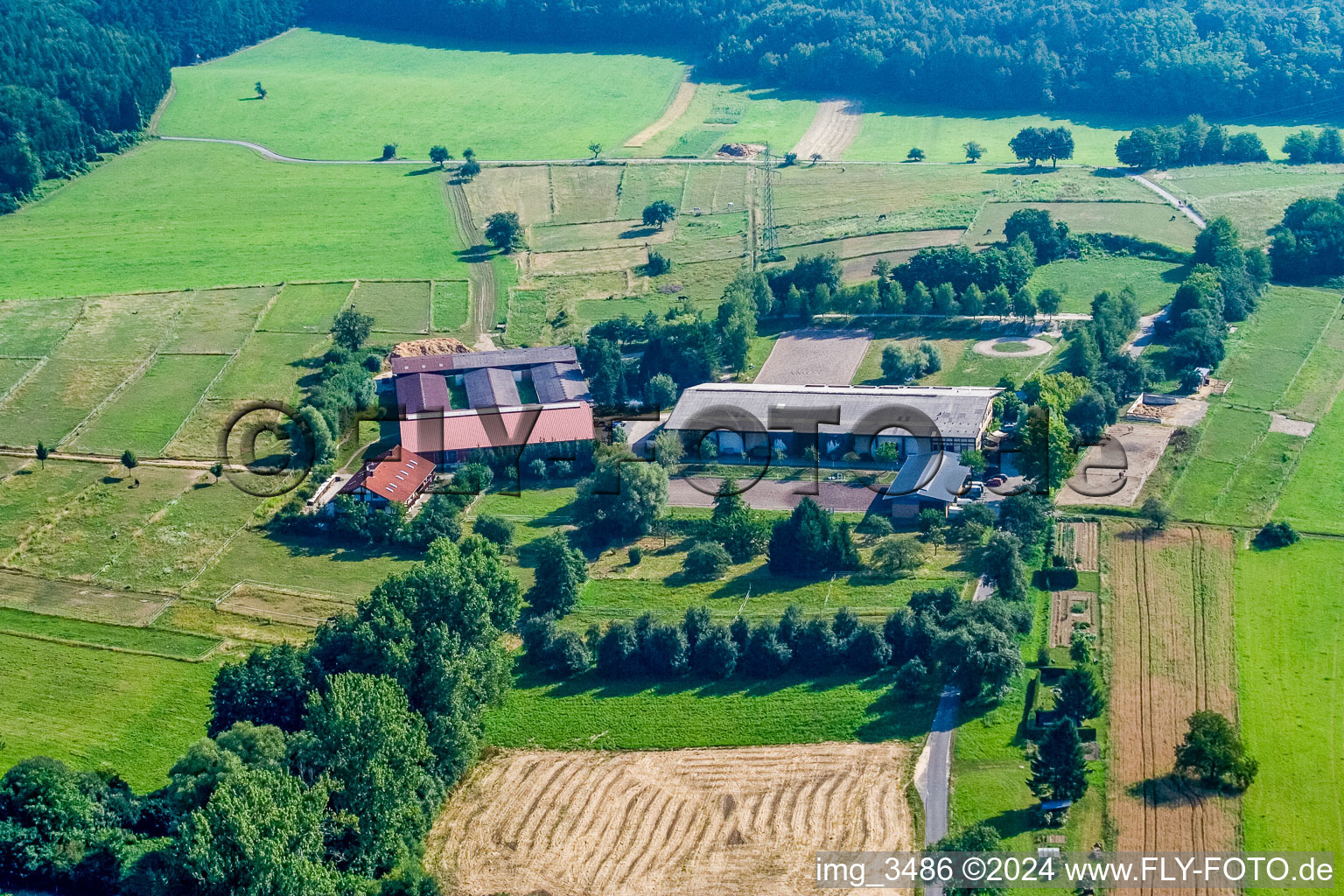 Riding facility Berghausen in the district Berghausen in Pfinztal in the state Baden-Wuerttemberg, Germany