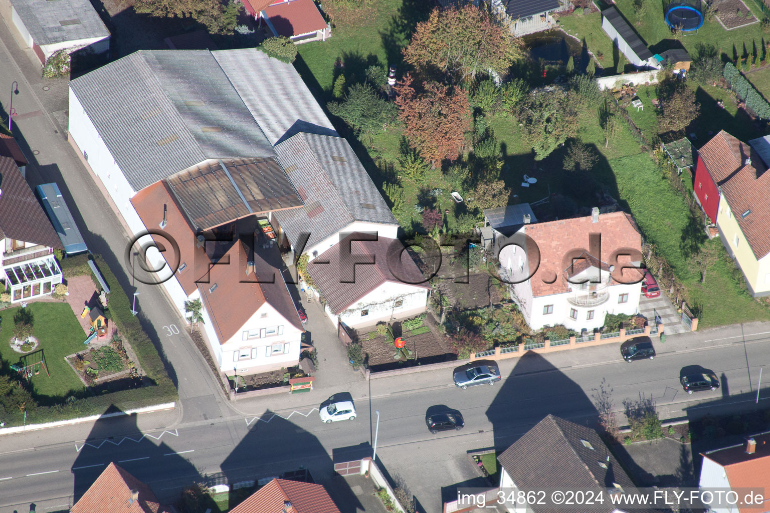 Main Street in Winden in the state Rhineland-Palatinate, Germany out of the air