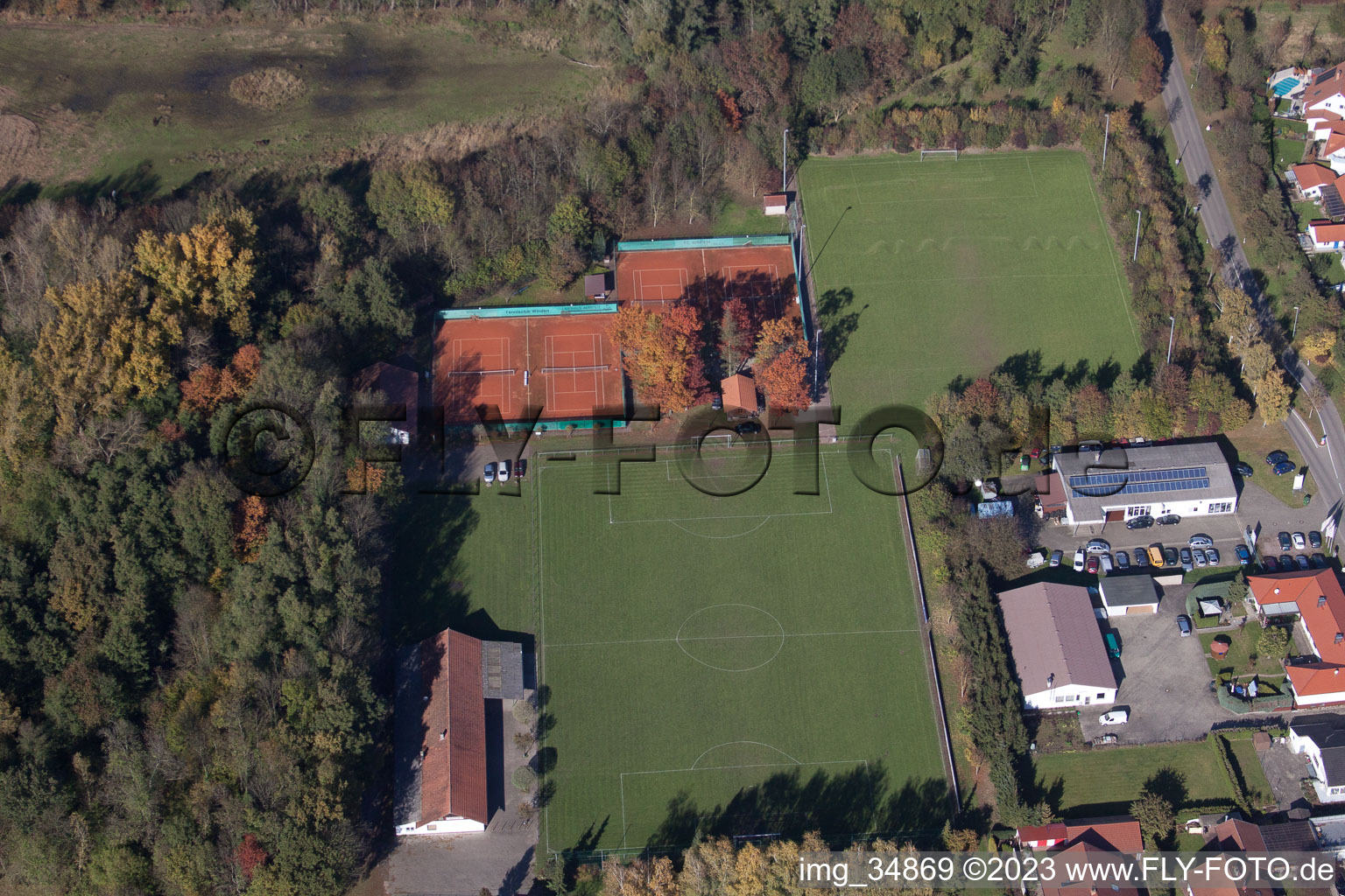 Sports fields in Winden in the state Rhineland-Palatinate, Germany