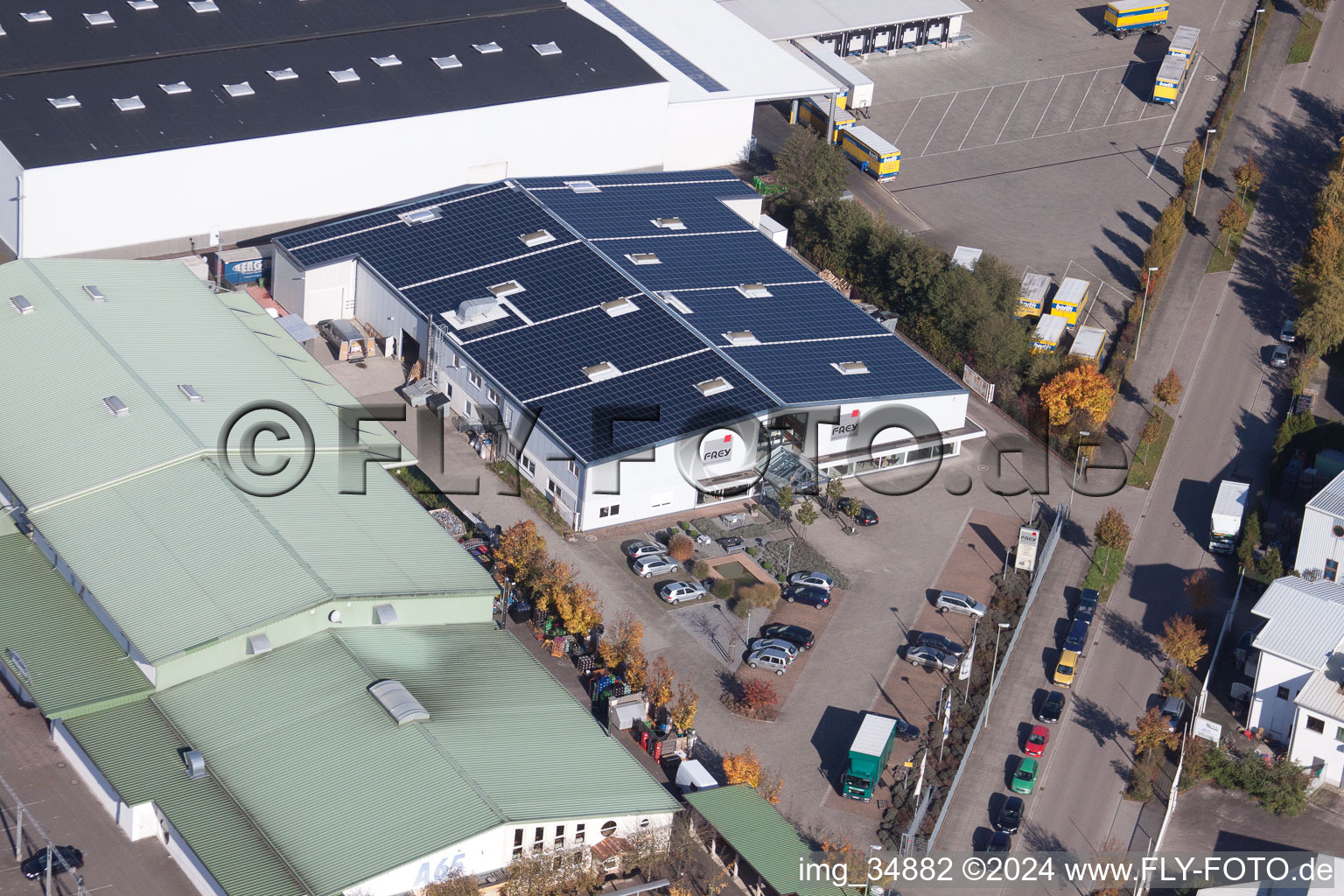 Horst Industrial Area in the district Minderslachen in Kandel in the state Rhineland-Palatinate, Germany from a drone