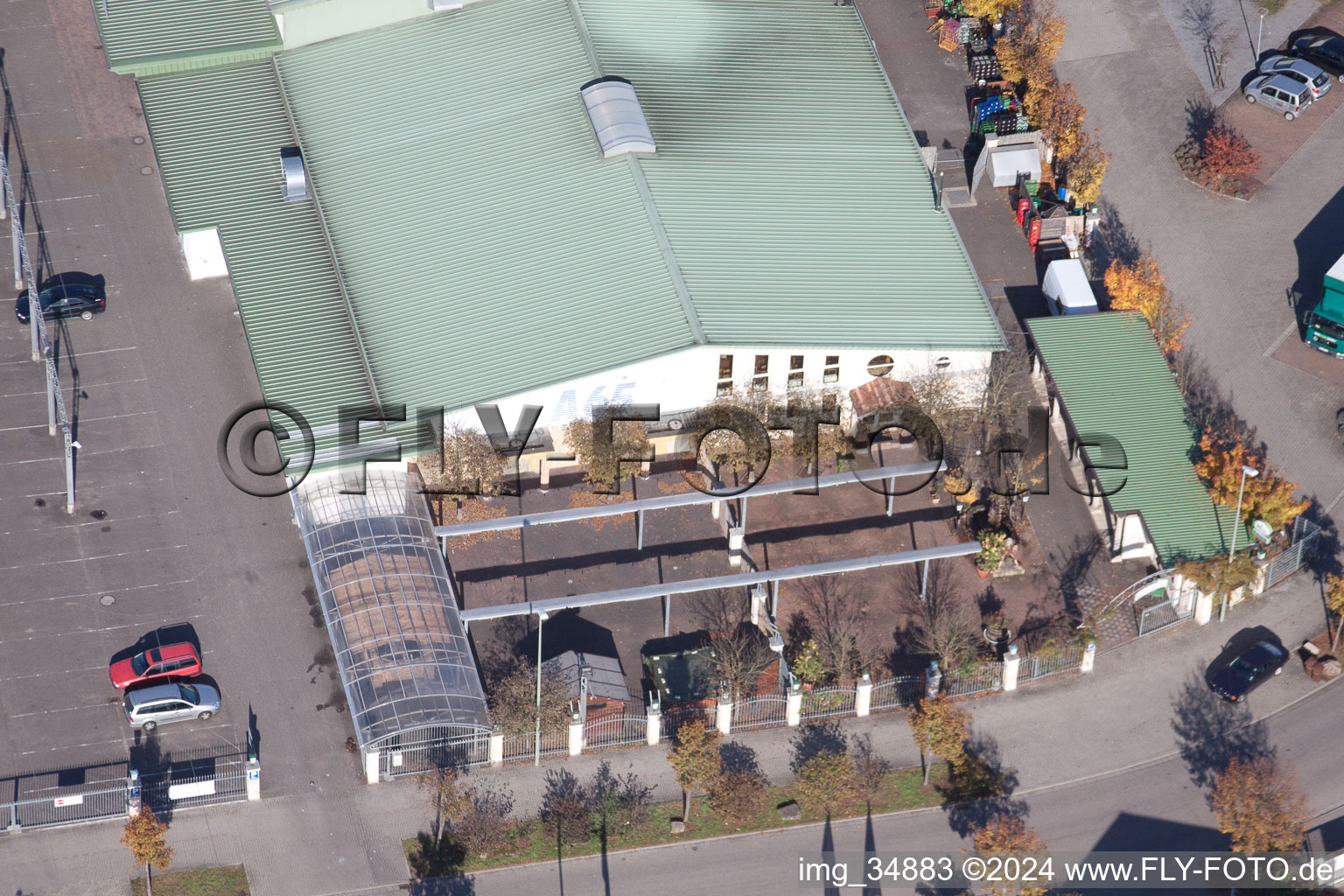 Horst Industrial Area in the district Minderslachen in Kandel in the state Rhineland-Palatinate, Germany seen from a drone